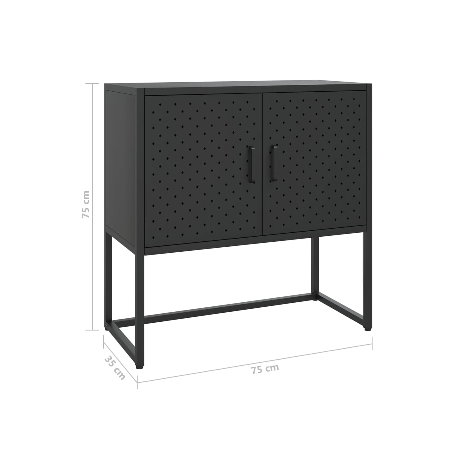 vidaXL Sideboard Black 75x35x75 cm Steel