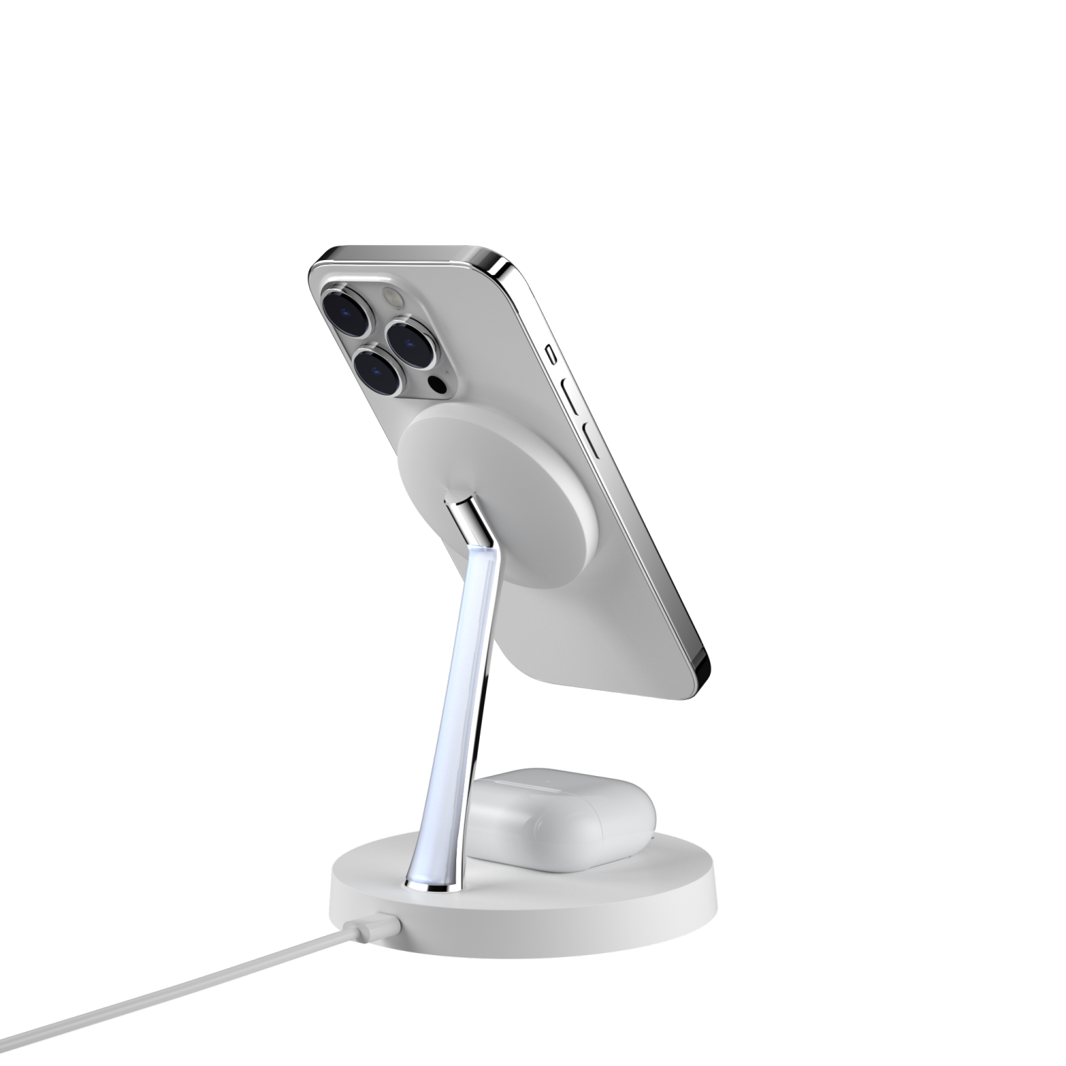 SwitchEasy MagPower 2-in-1 Magnetic Wireless Charging Stand - White