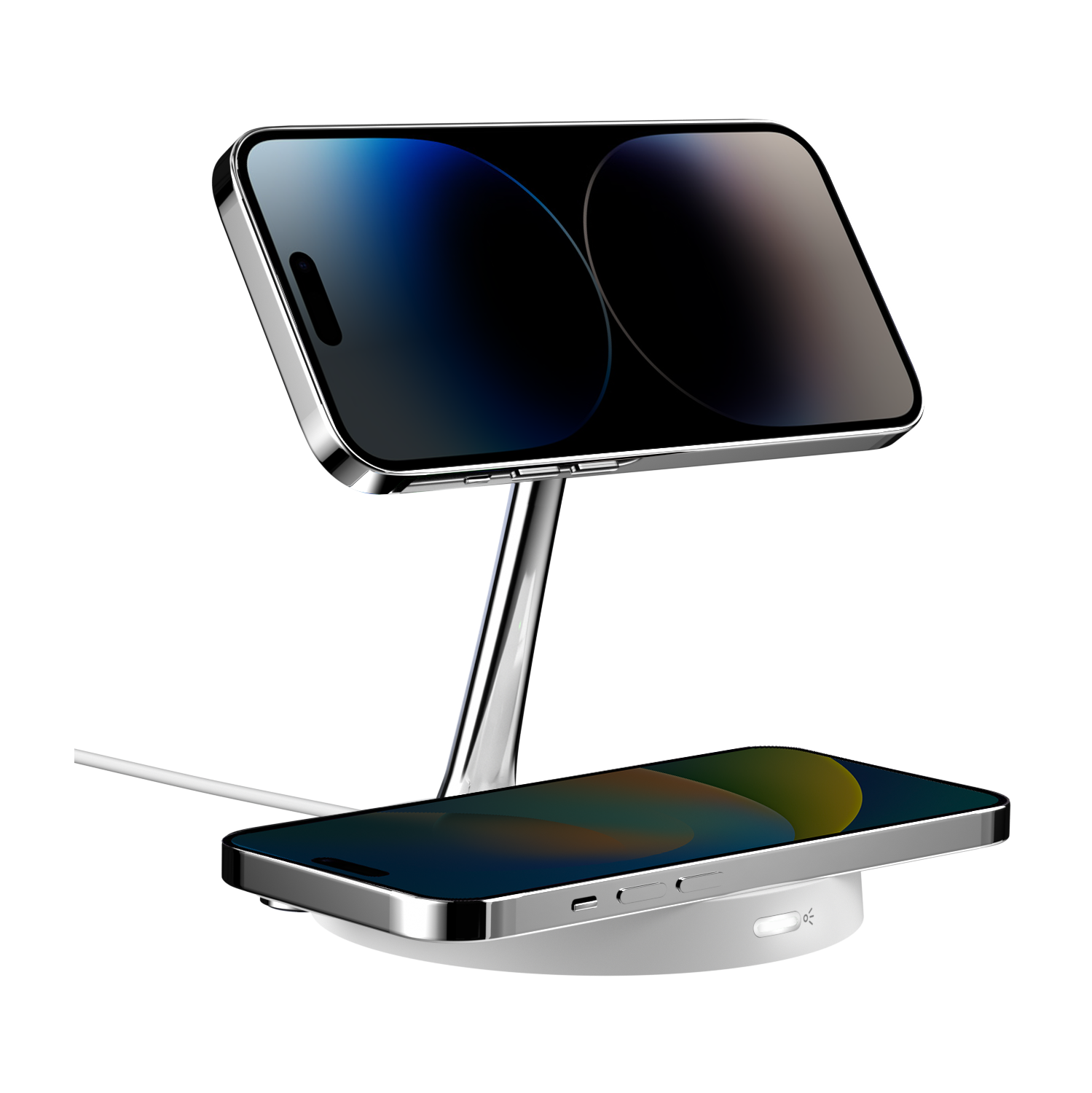 SwitchEasy MagPower 2-in-1 Magnetic Wireless Charging Stand - White