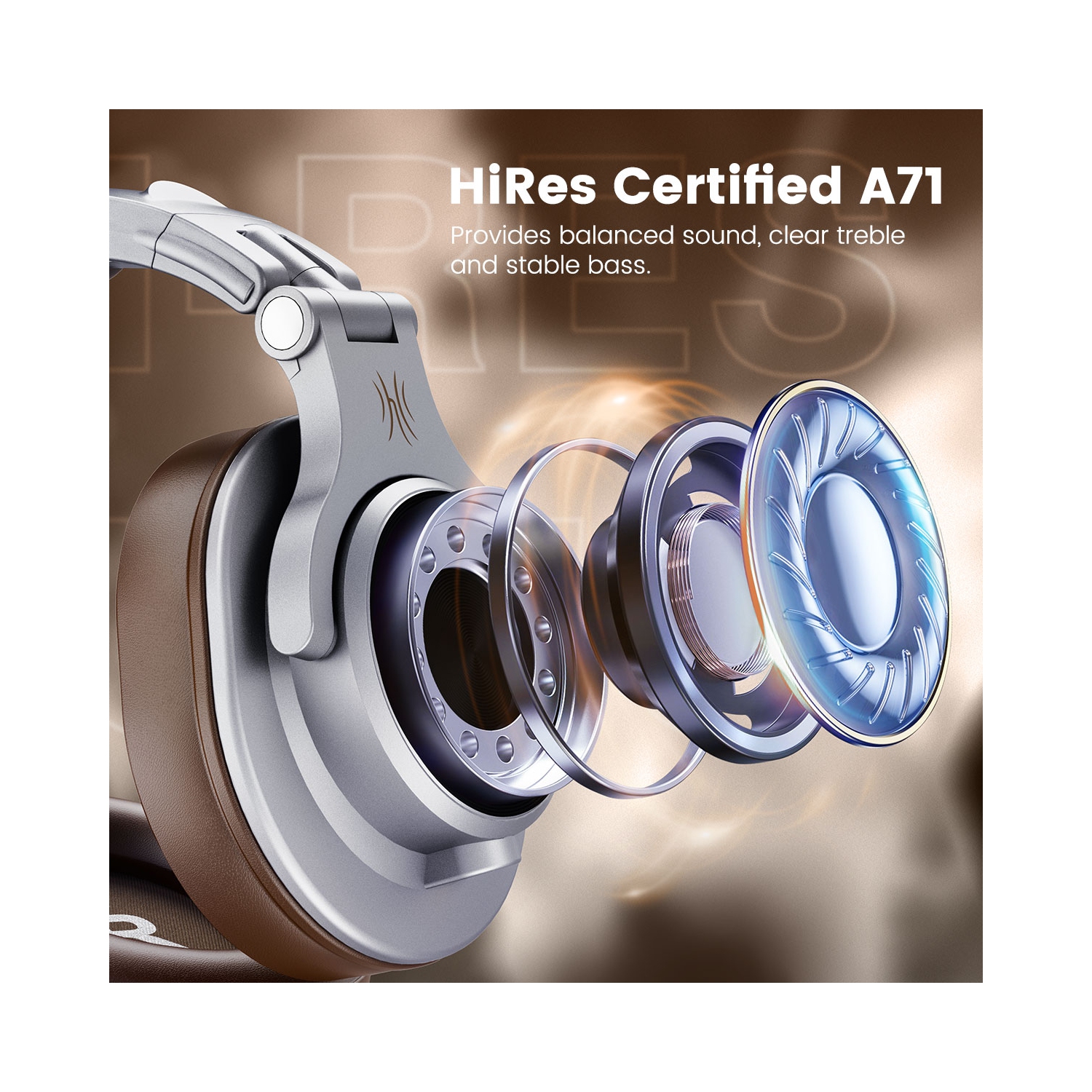 OneOdio Wired Studio Headphones Over-Ear Headphones-A71 Silver