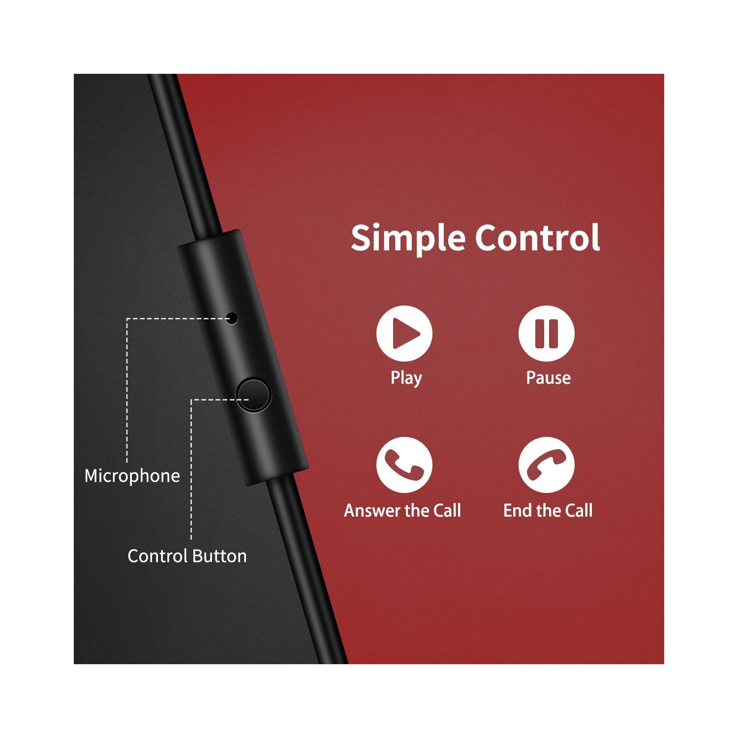 OneOdio Wired Headphones Over-Ear Headset with Mic Long Cords & Dual Plugs & Shareports -A71 Red