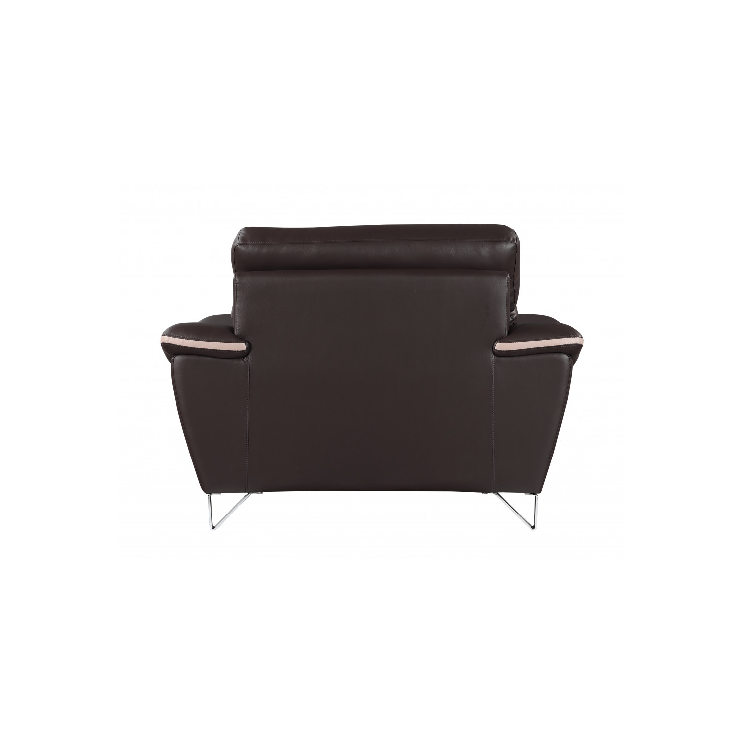 Leather Match Solid Color Pillow Top Arms Club Chair Silver Legs