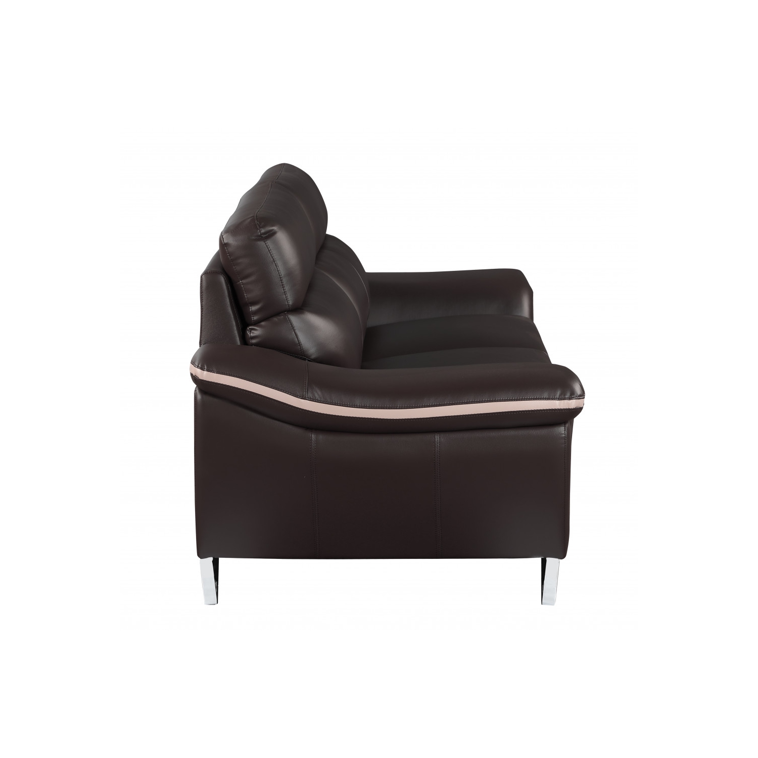 Leather Match Solid Color Pillow Top Arms Club Chair Silver Legs