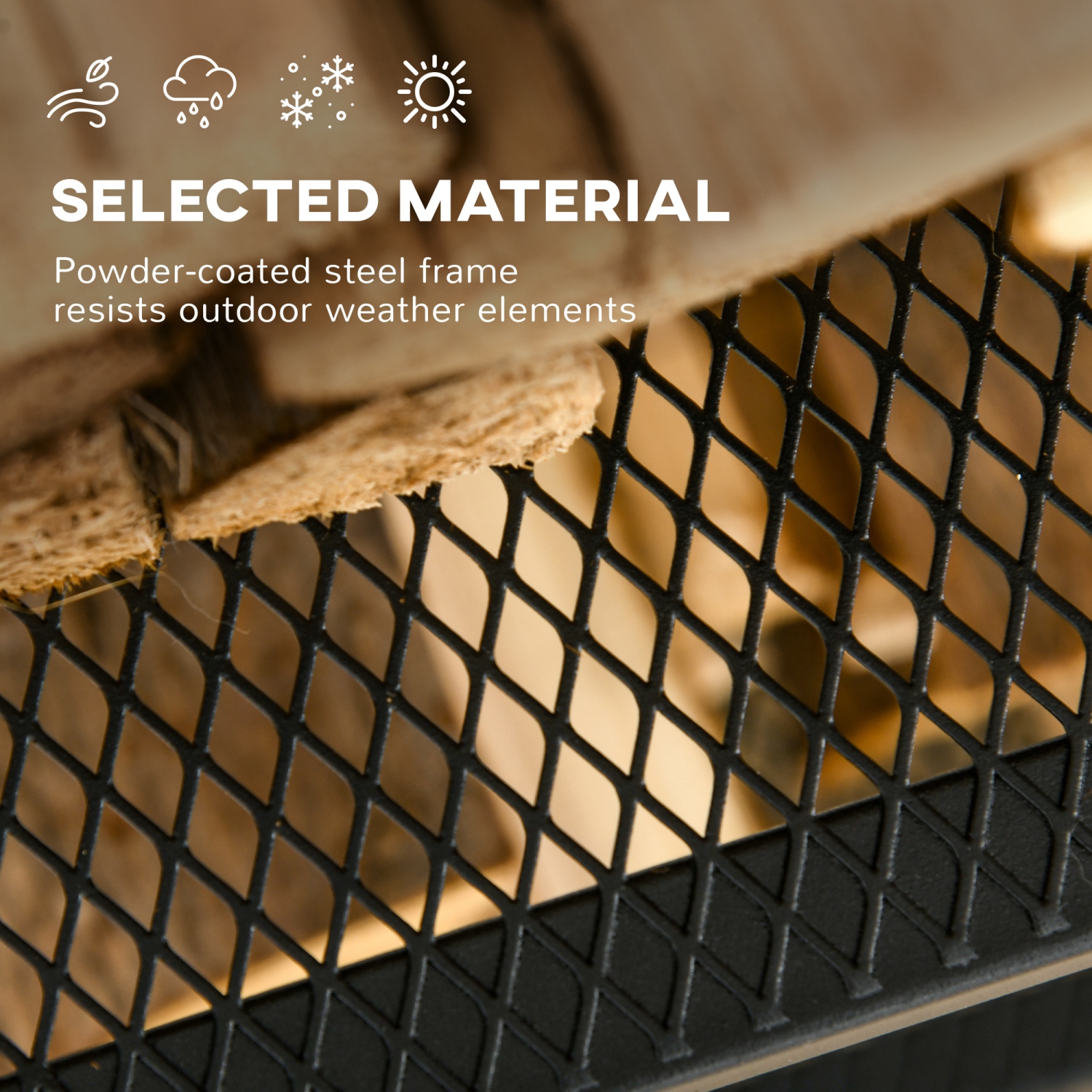 Outsunny 2-Tier Firewood Rack with Shovel, Broom, Poker, Tongs, Side Hooks, Log Holder for Fireplace, Outdoor Indoor Wood Storage Stacker, 21.7" x