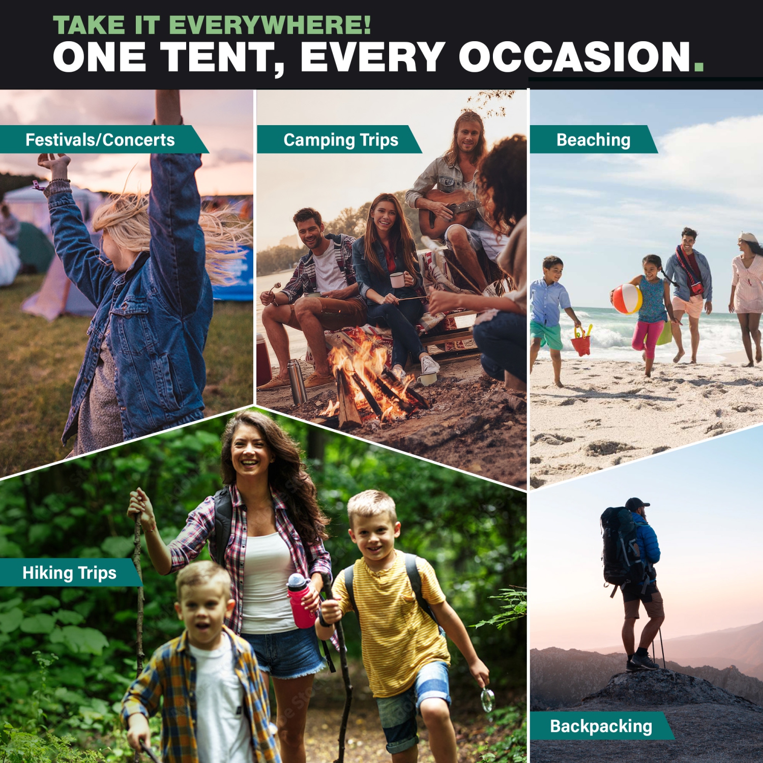 Instant Tent for Camping Easy Set Up, Easy Pop Up Beach Tent - Spacious Family Tent Pop Up Camping Tent Easy Setup - Portable Instant Tent 4 Person