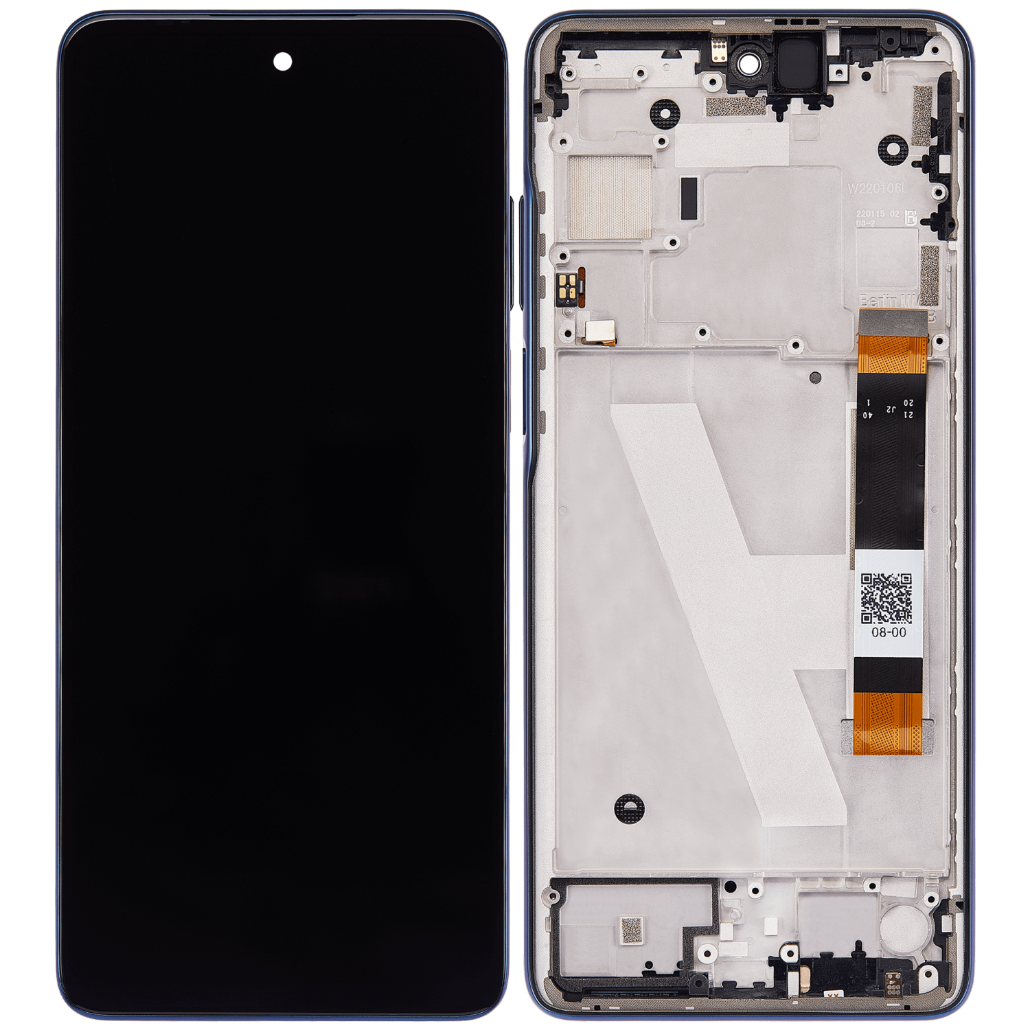 Replacement LCD Assembly With Frame Compatible With Motorola Edge 5G UW (XT2141-1 / 2021) (Refurbished) (Nebula Blue)