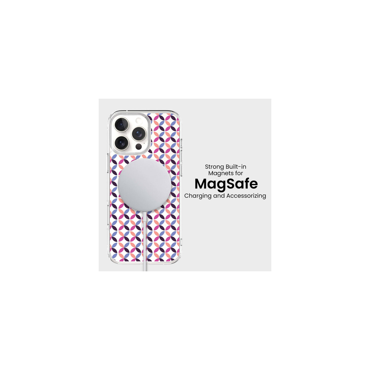 iPhone 16 Pro Max Clear Case - Pink Celestial Petal Design