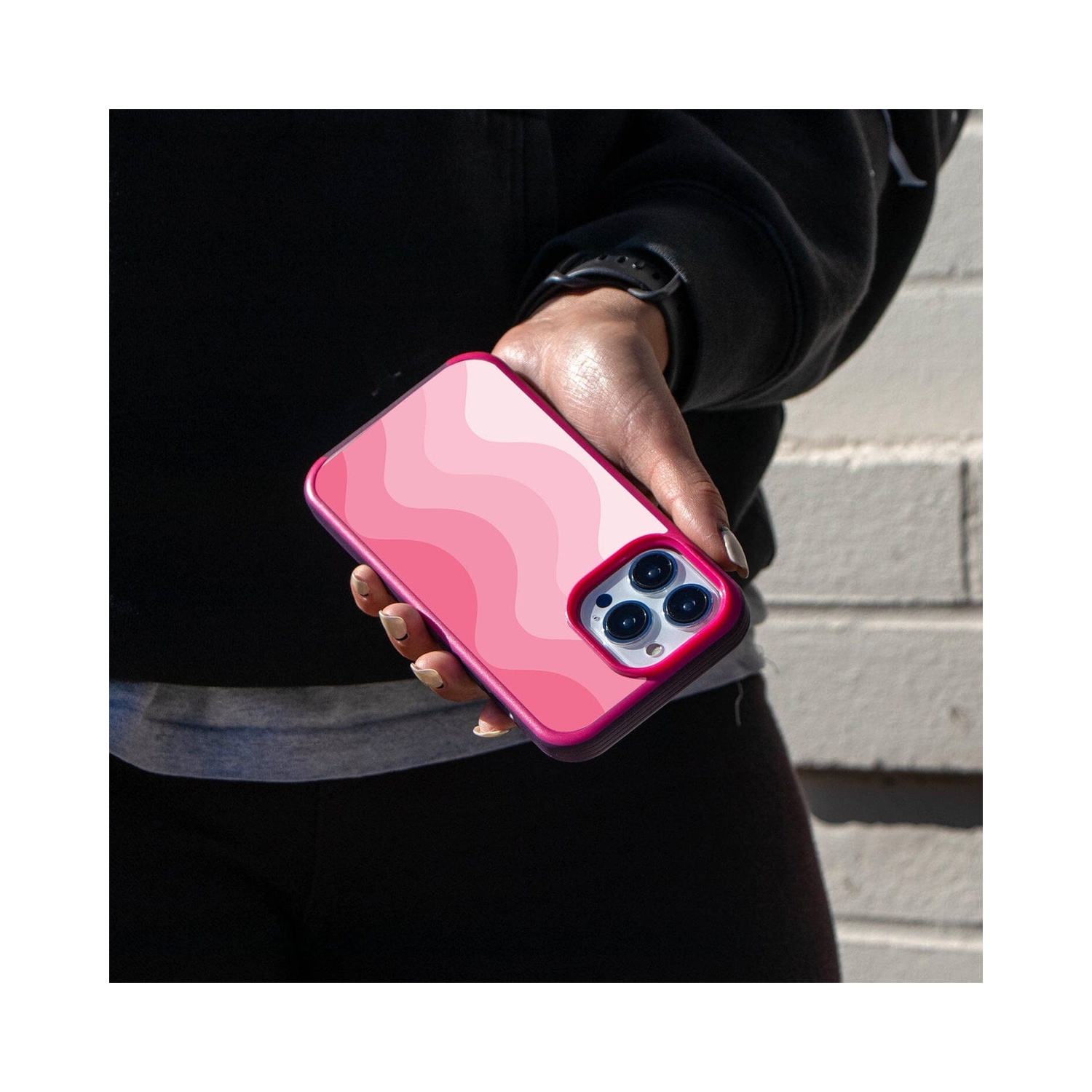 MagSafe iPhone 13 Pro Max Pink Wave Case