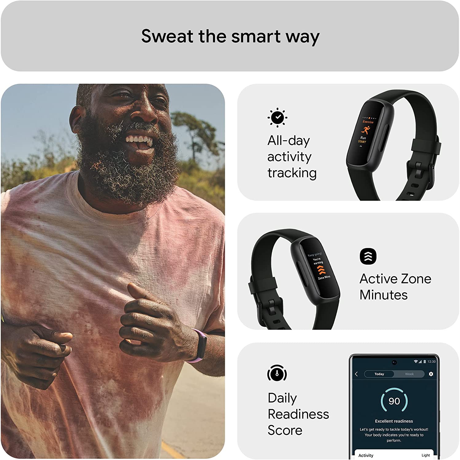 Fitbit Inspire 3 Fitness Tracker with Heart Rate Monitor