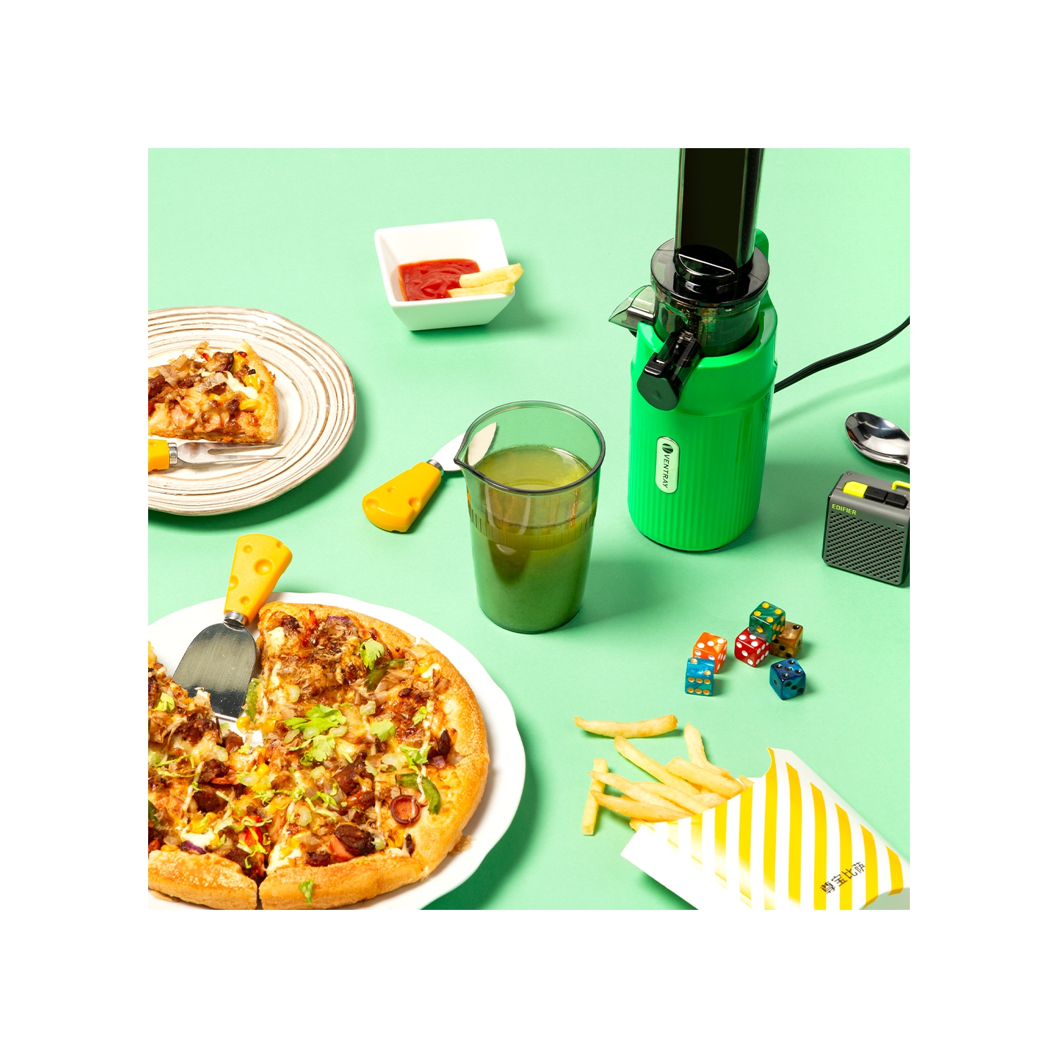 Centrifugeuse Ginnie de Ventray Essential, compact et lent, riche en nutriments, meilleur cadeau pour la famille