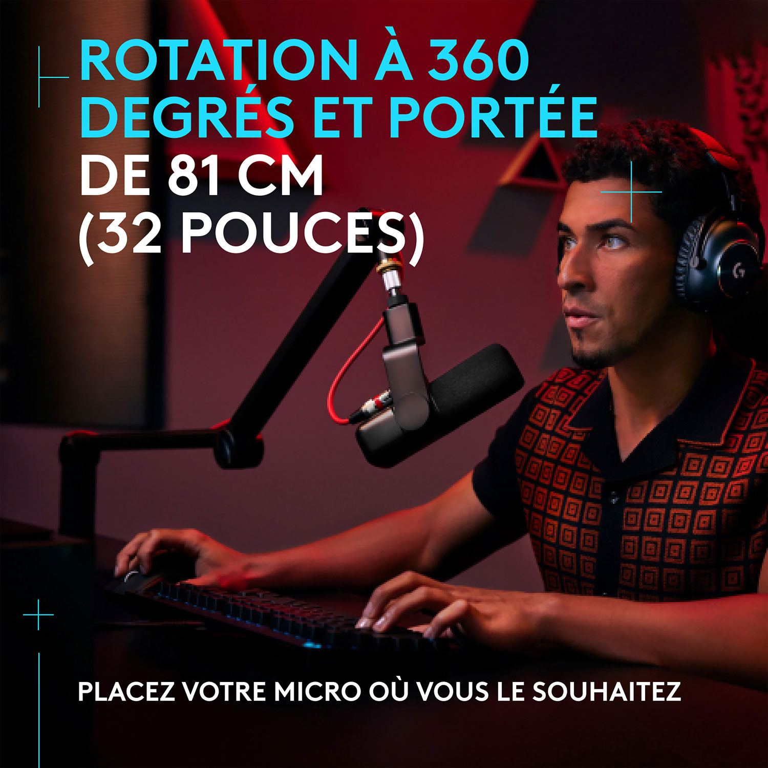 Logitech G Compass Premium Microphone Boom Arm - Black