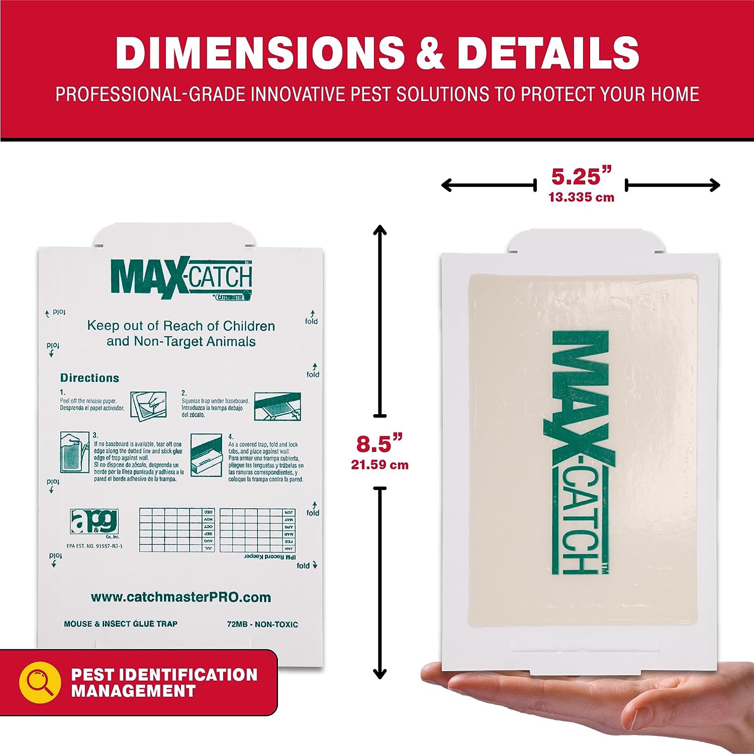 Piège à colle Pest par Catchmaster - 36 planches pré-baées, prêtes à être utilisées à l'intérieur. Souris de rongeurs rat Insect Sticky Adhesive