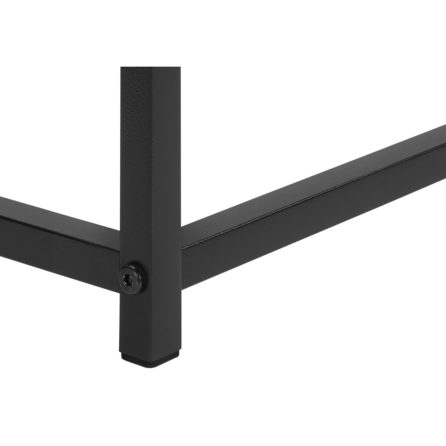 Monarch Specialties I 2252 - Table d'appoint, console, entrée, étroite, canapé, salon, chambre à coucher, stratifié blanc, métal noir, contemporain,