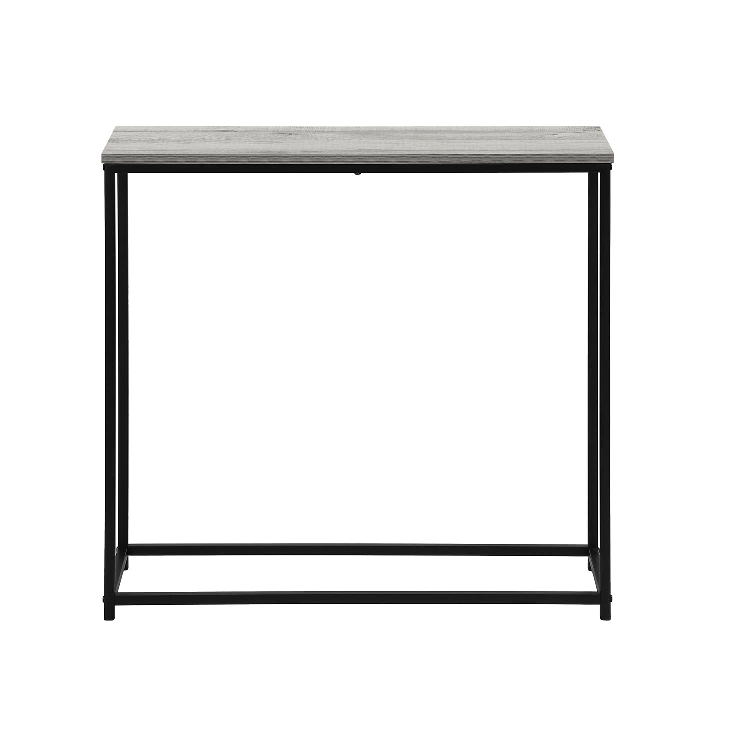 Monarch Specialties I 2251 - Table d'appoint, console, entrée, étroite, canapé, salon, chambre à coucher, stratifié gris, métal noir, contemporain,