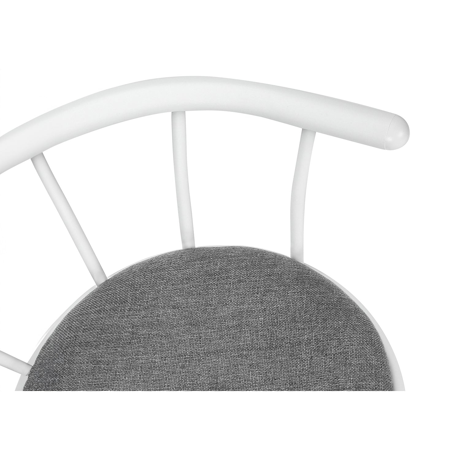 Monarch Specialties – Tabouret de bar I 2397, ensemble de 2, pivotant, hauteur de bar, métal blanc, style cuir gris, contemporain, moderne