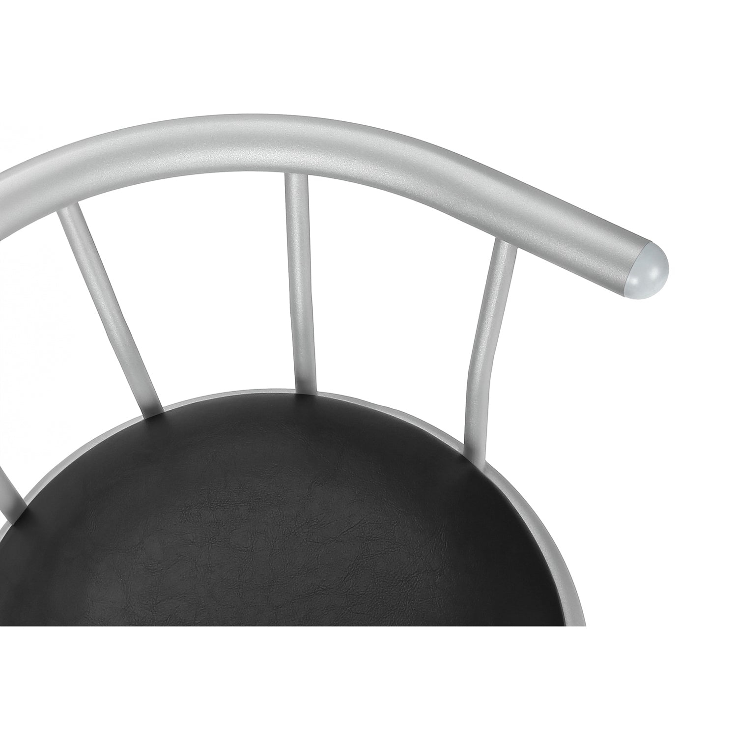 Monarch Specialties – Tabouret de bar I 2399, ensemble de 2, pivotant, hauteur de bar, métal gris, aspect cuir noir, contemporain, moderne