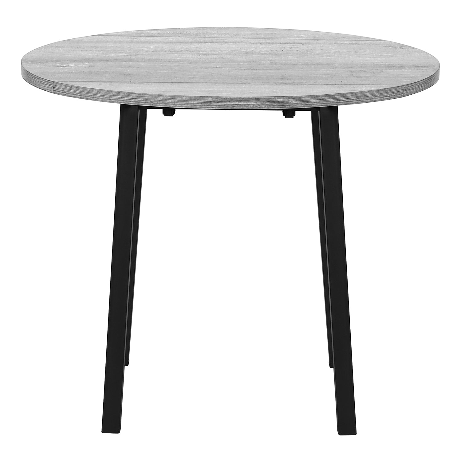 Monarch Specialties I 1007 - Dining Table Set, 3pcs Set, Small, 35" Drop Leaf, Kitchen, Black Metal, Grey Laminate, Contemporary, Modern