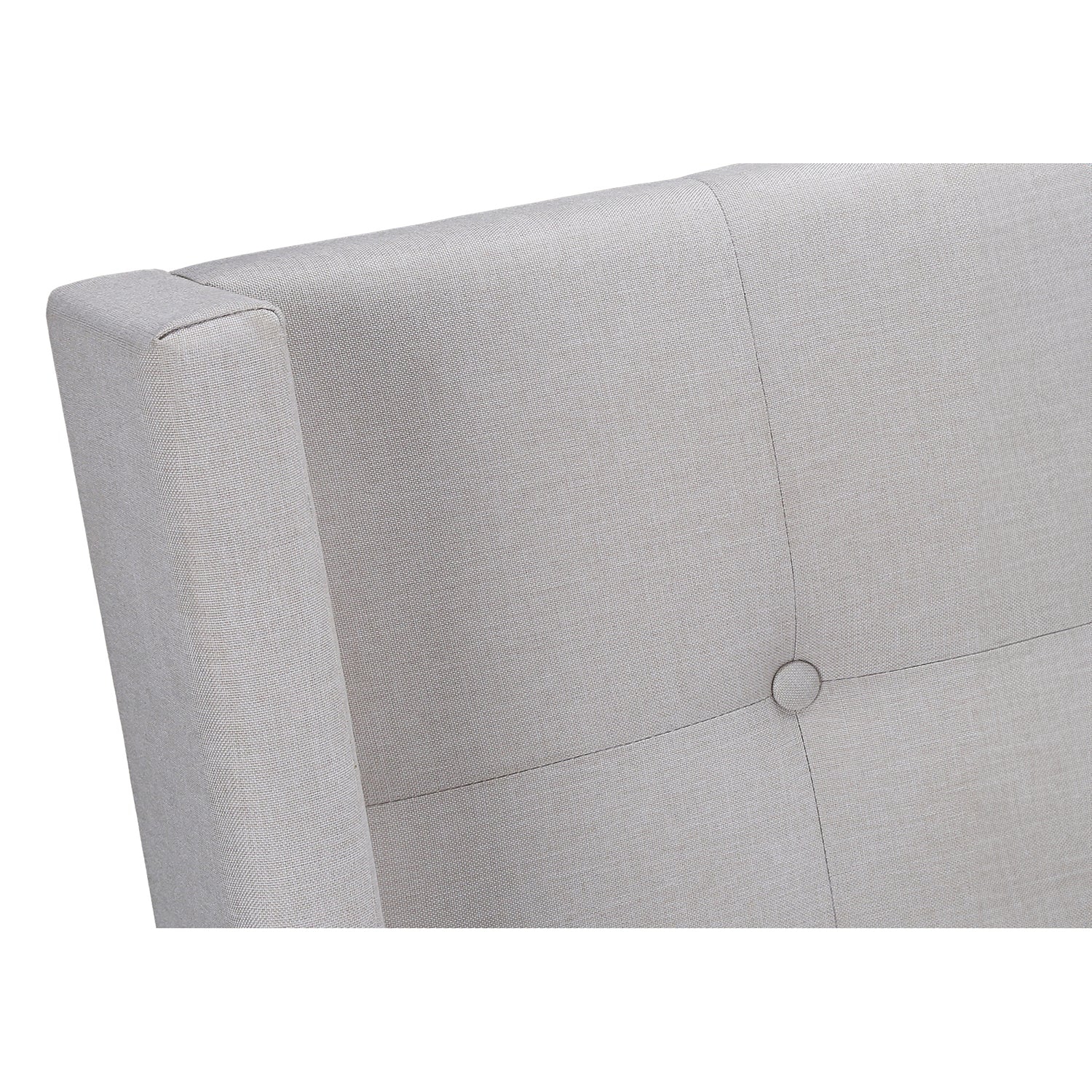 Monarch Specialties I 6041Q - lit, grand lit, Chambre, cadre, rembourré, aspect lin beige, pattes en métal chromé, transitionnel