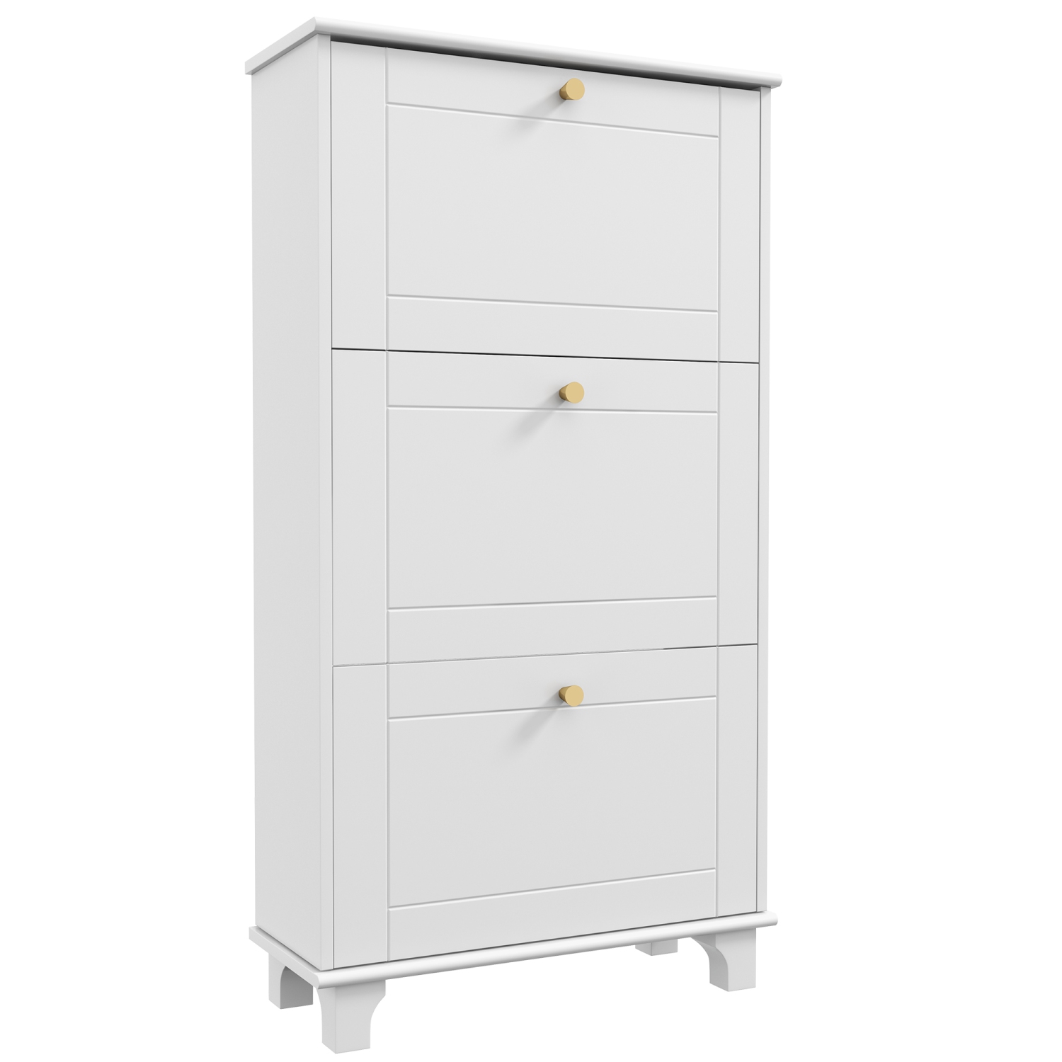 HOMCOM Narrow Shoe Cabinet with 3 Flip Drawers, Modern Shoe Storage Cabinet with Adjustable Shelves for Entryway, Hallway, Holds 12 Pairs of Shoes,