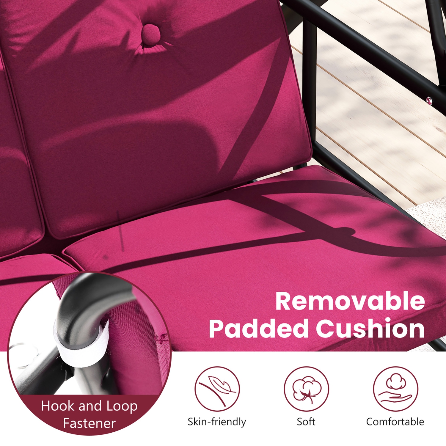 Gymax Converting Patio Swing Chair Porch Swing Bed w/Adjustable Canopy & Thickened Cushion