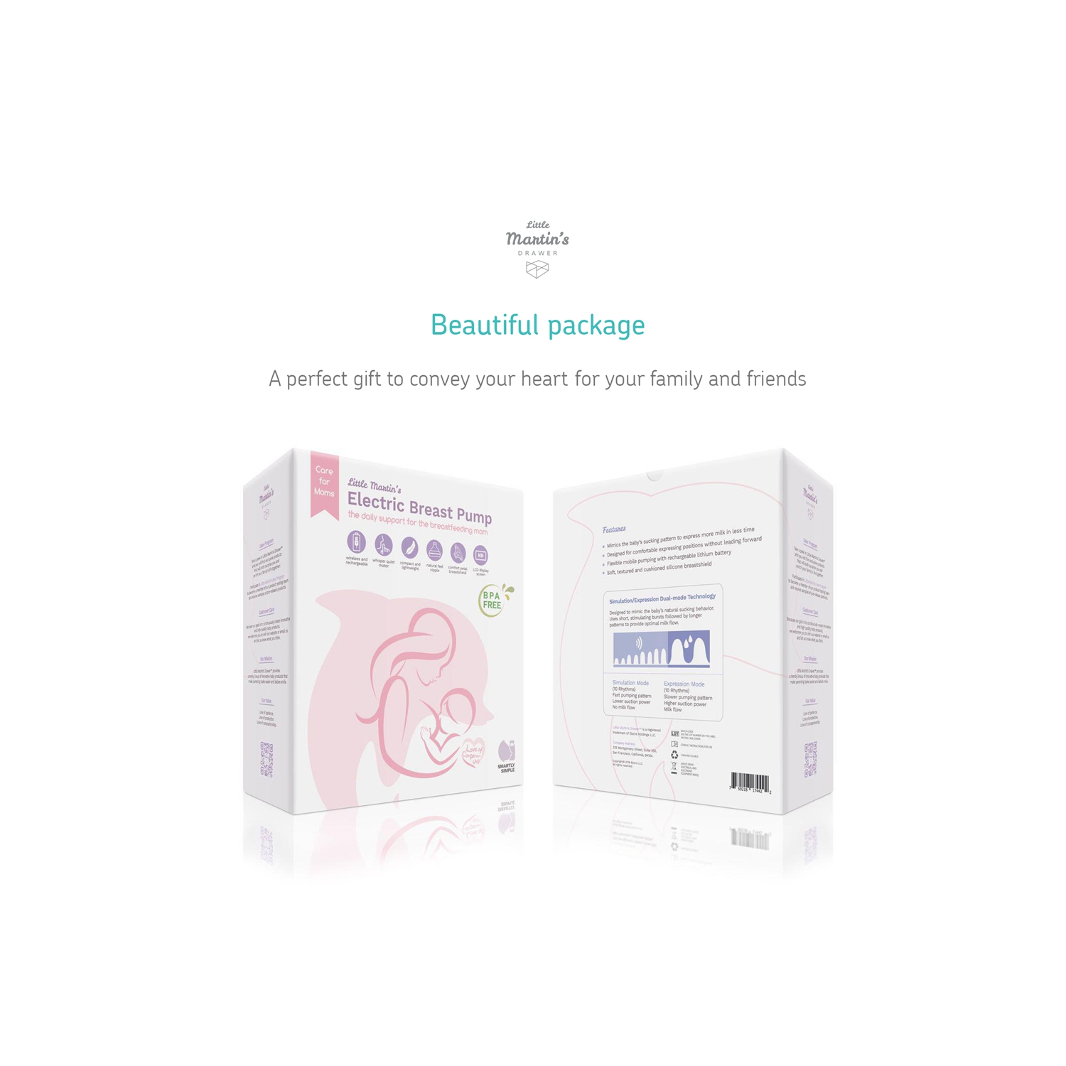 Tire-lait électrique Little Martin pour allaitement maternel, batterie rechargeable pour voyage