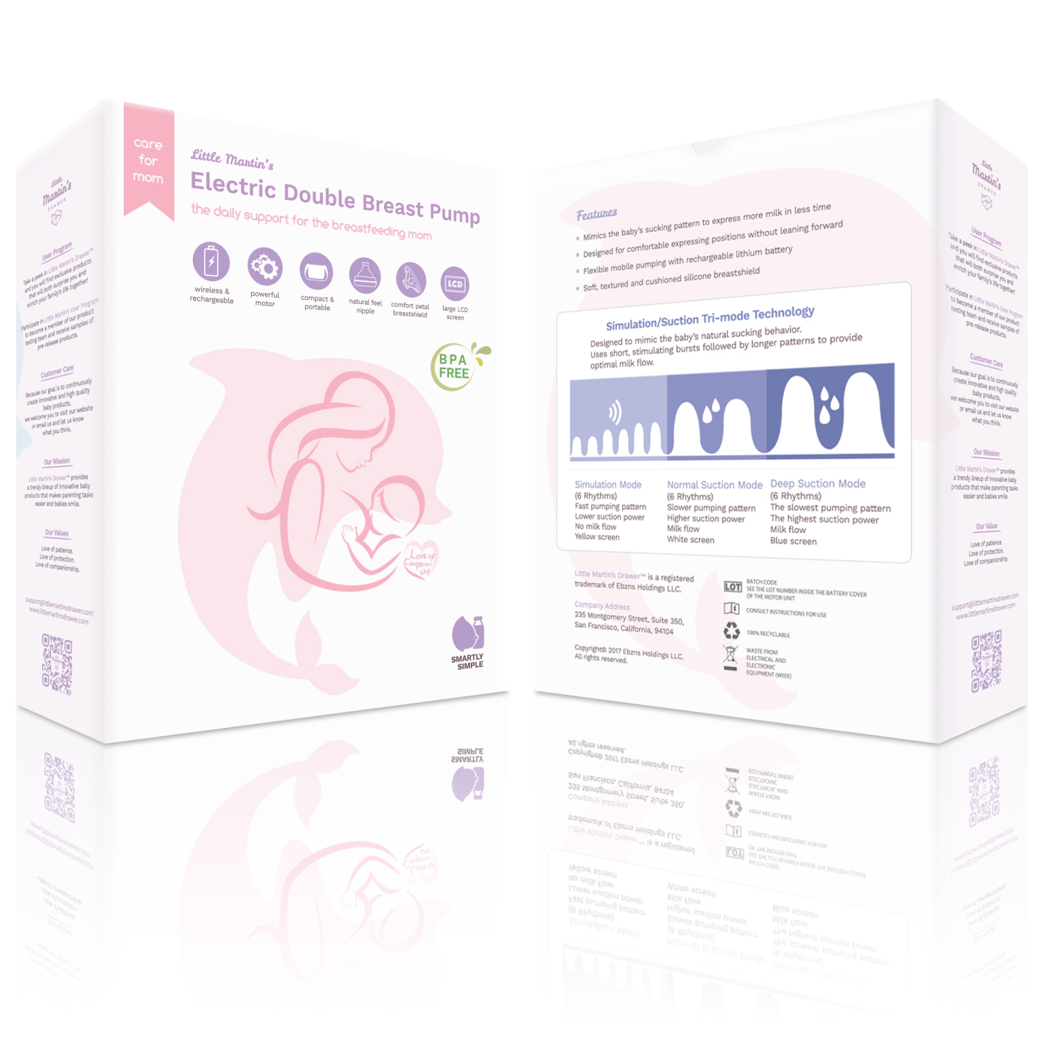 Tire-lait électrique double Little Martin avec batterie rechargeable