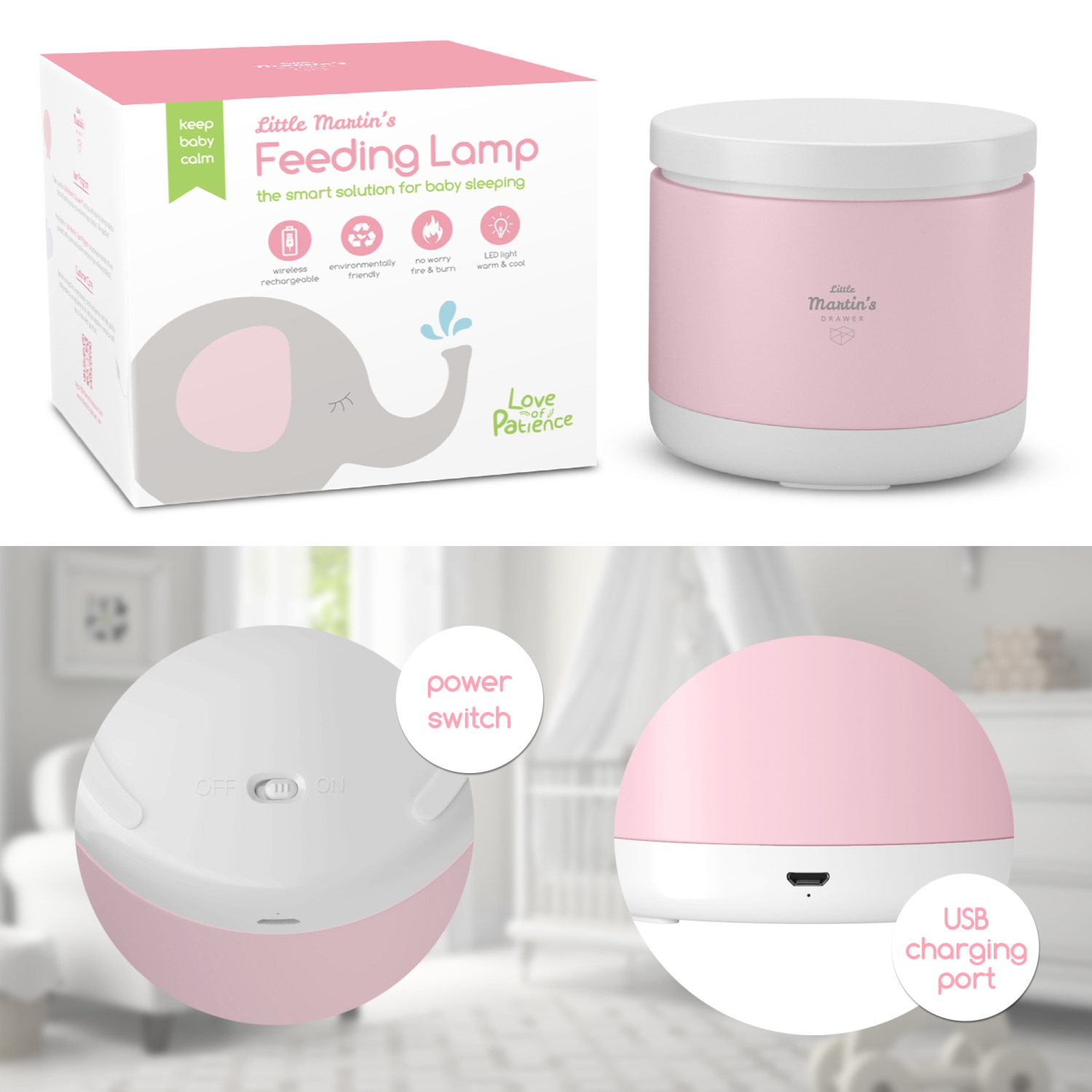 Veilleuse de Little Martin pour bébé qui allaite