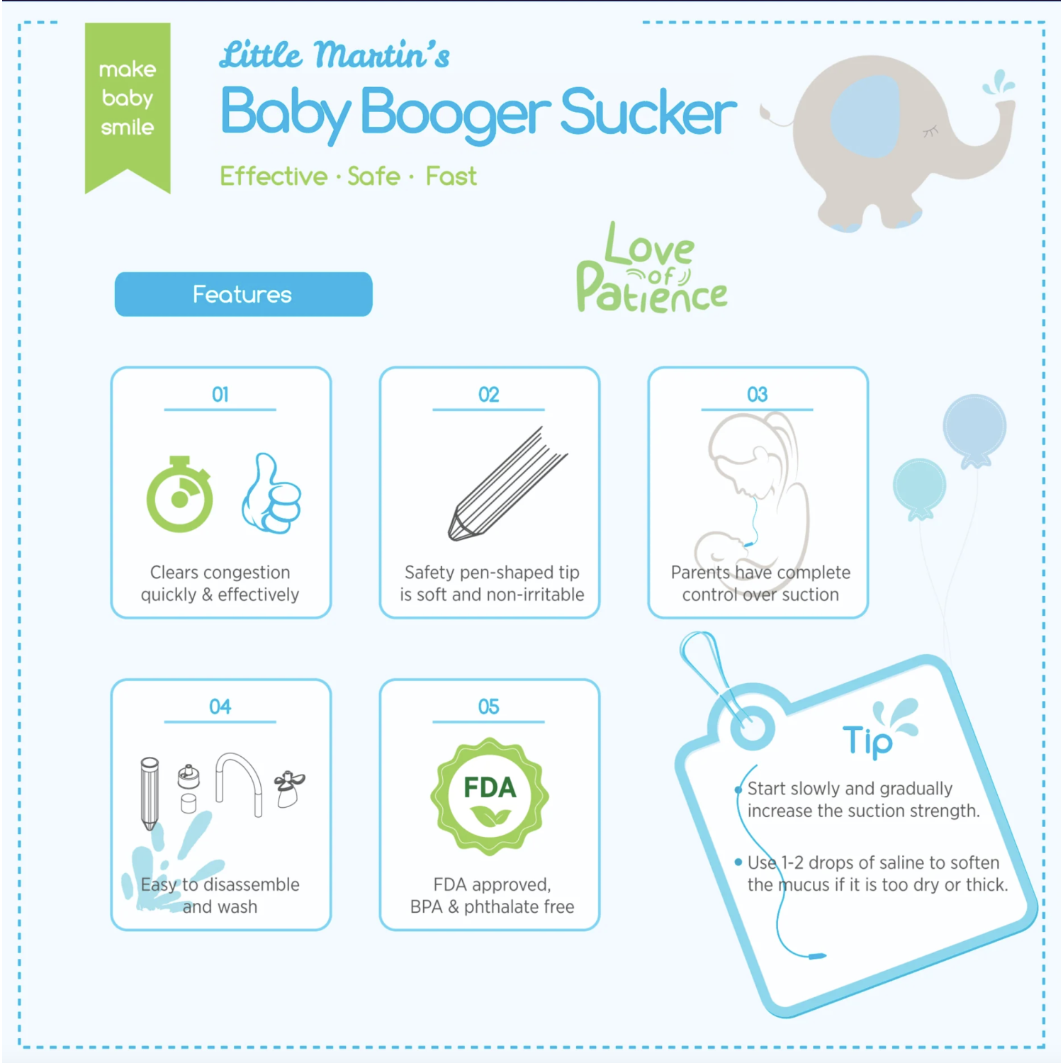 Little Martin's Reusable Booger Sucker