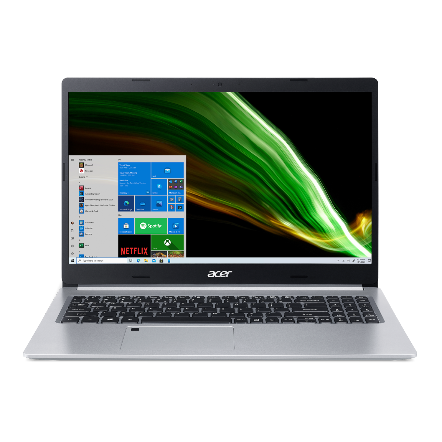 Acer Aspire 5 Laptop, 15.6” FHD (1920 x 1080), AMD Ryzen 7, 8GB RAM, 512GB SSD, AMD Radeon Graphics, Microsoft Windows 11 Home, Pure Silver, A515-45-R8EA