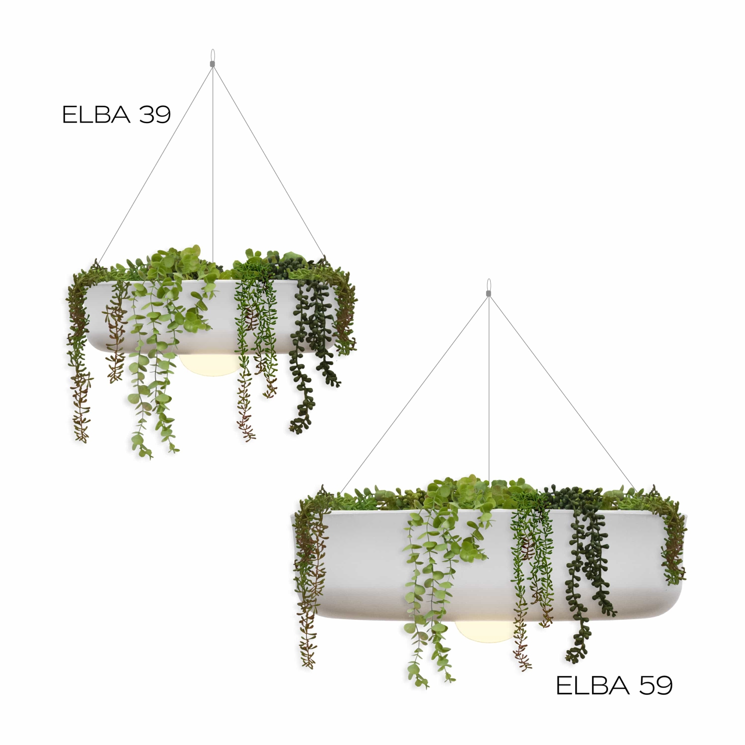 Newgarden Elba 39 LED Hanging Lamp & Planter, Wireless & Rechargeable