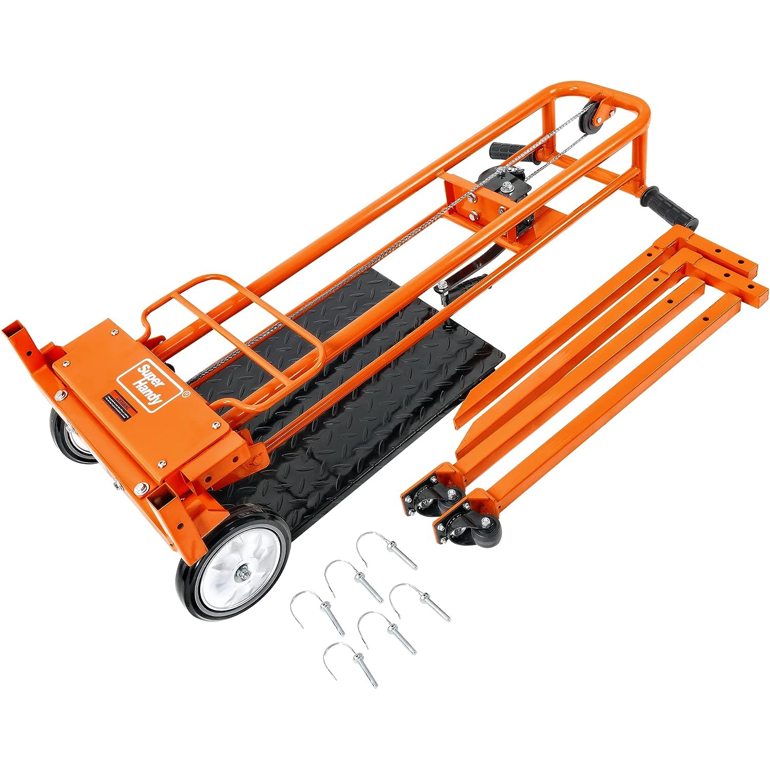 Range-treuil SuperHandy Material Lift : Chariot pour transpalette et table élévatrice, capacité 150&nbsp;kg, levage max 101,6&nbsp;cm, roues