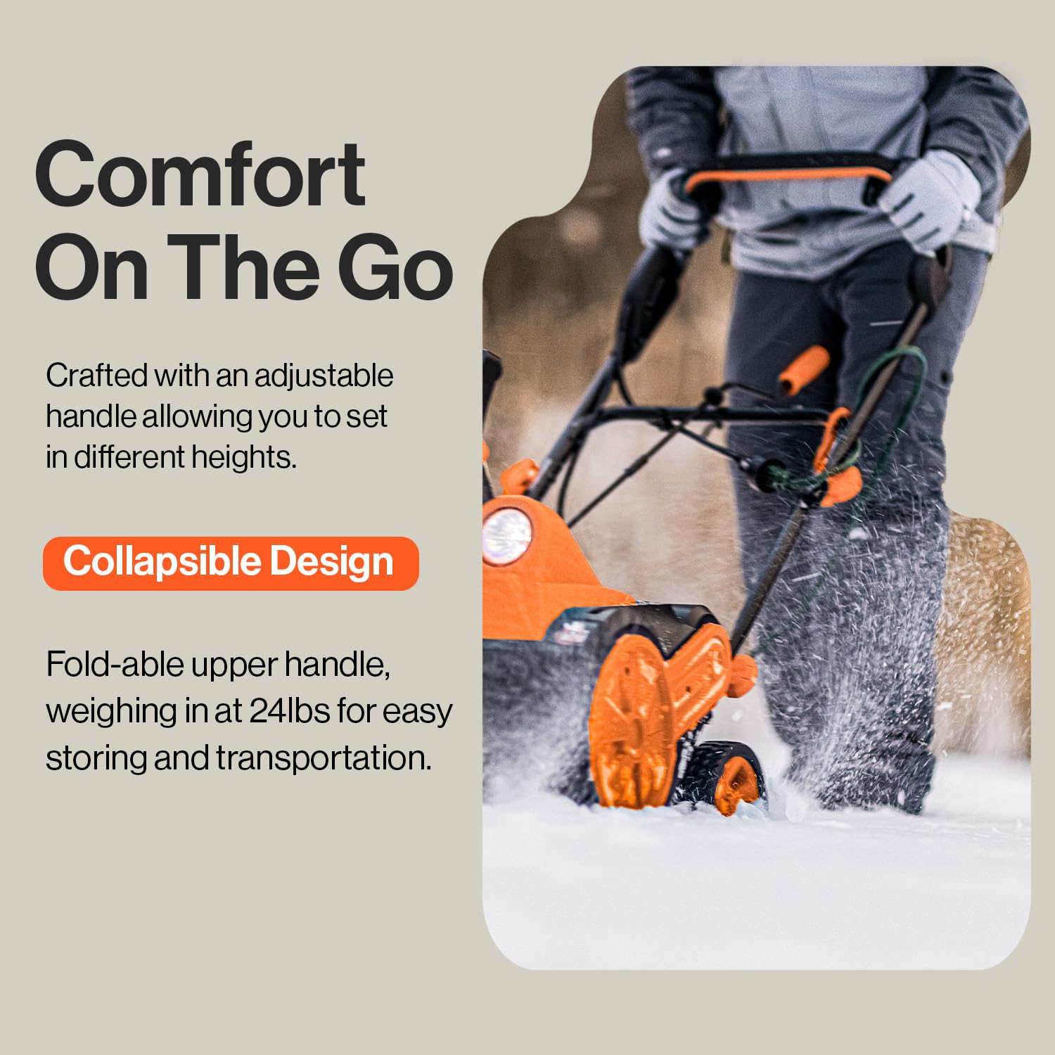 Souffleuse à neige électrique à marche arrière SuperHandy : 120&nbsp;V-15&nbsp;A avec fil, 45,7&nbsp;cm x 25,4&nbsp;cm Clearing, distance de