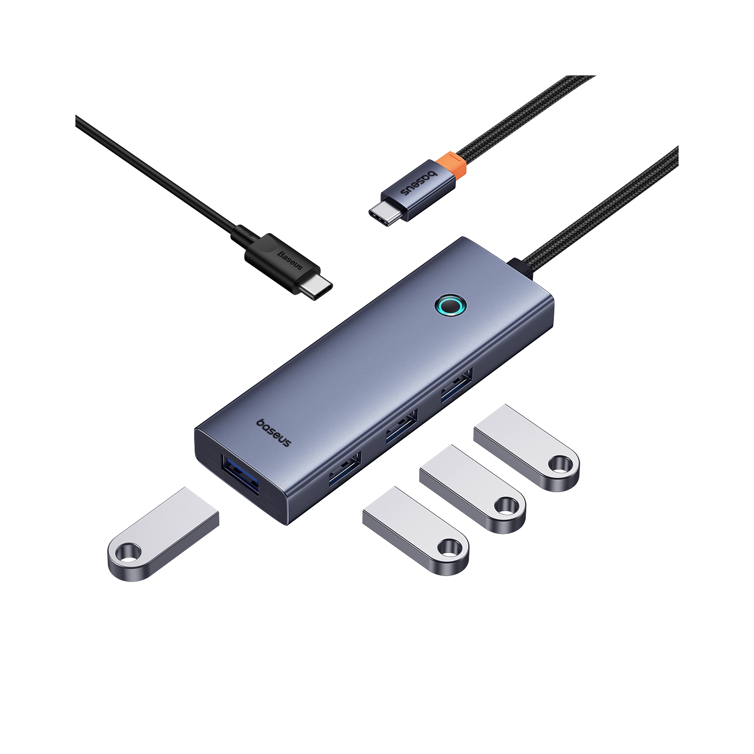 Baseus UltraJoy Series 5-Port HUB for MacBook Space Grey（Type-C to USB3.0*4+PD*1）