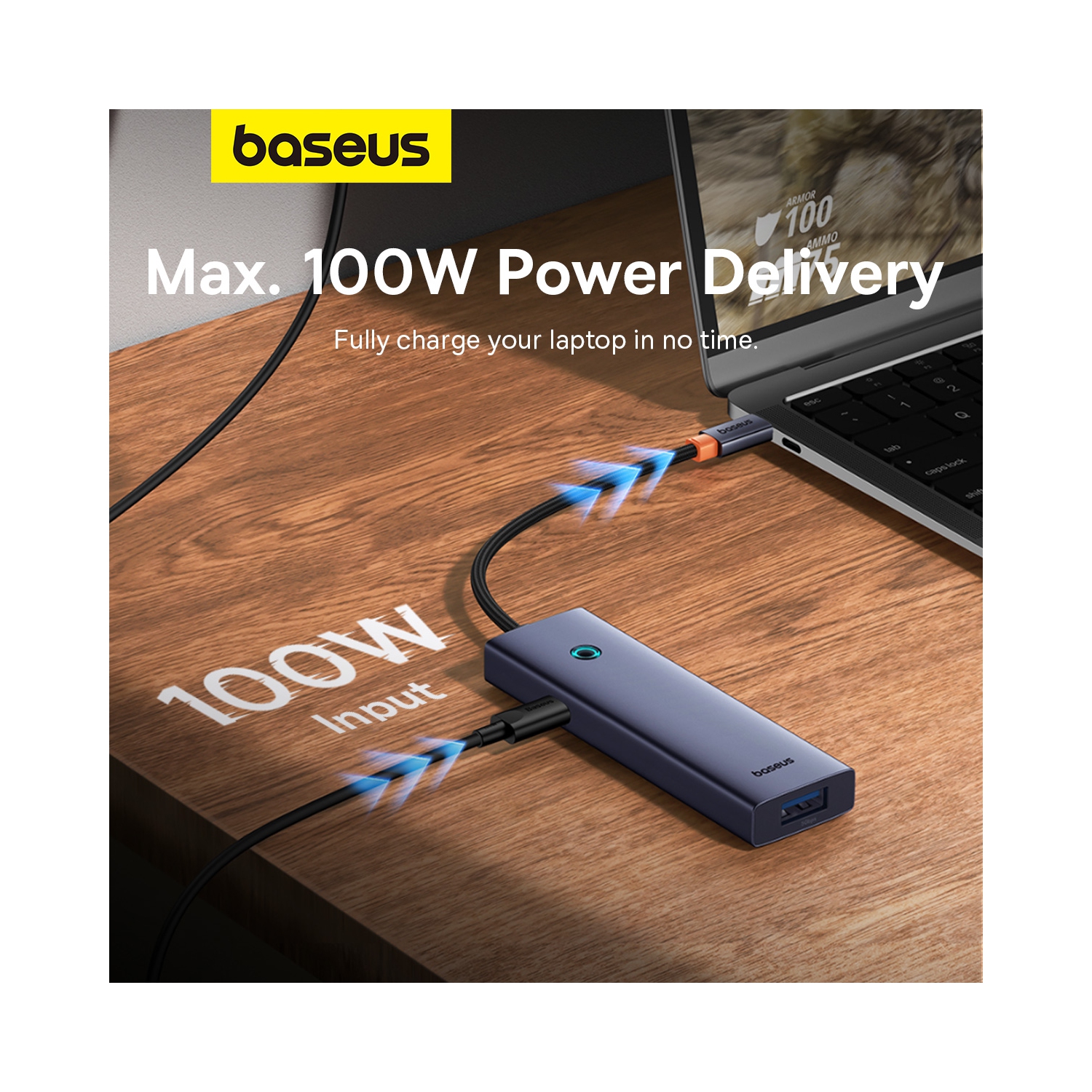 Baseus UltraJoy Series 5-Port HUB for MacBook Space Grey（Type-C to USB3.0*4+PD*1）