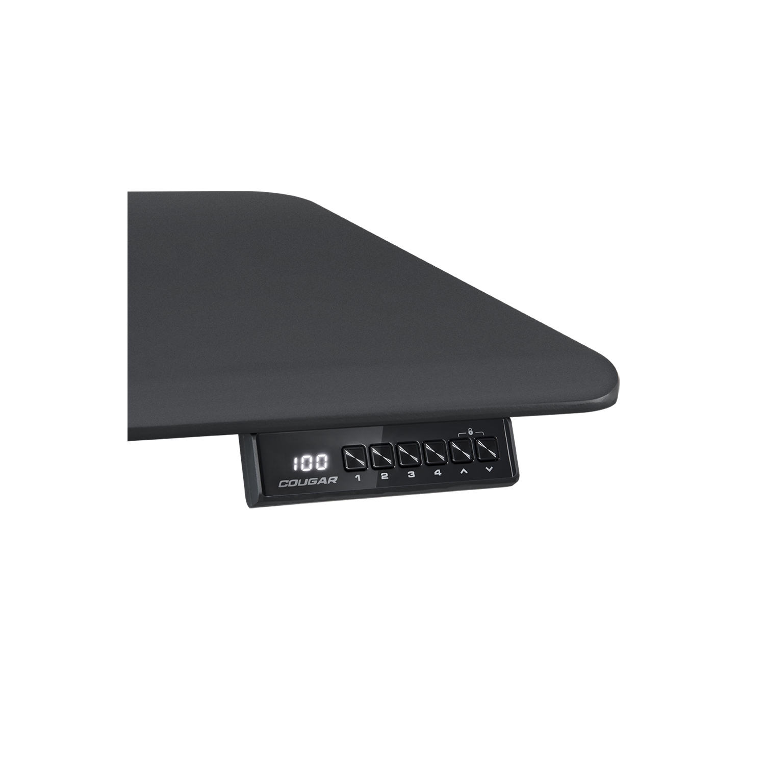 Cougar – Bureau debout à réglage électrique de 120 47,2 po avec surface givrée antirayure, passe-câble, écran ACL à hauteur réglable, conception