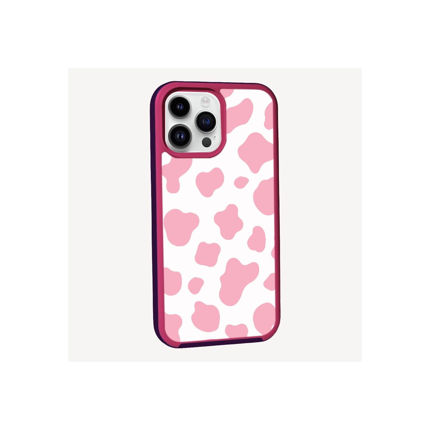 MagSafe iPhone 13 Pro Max Pink Cow Print Case
