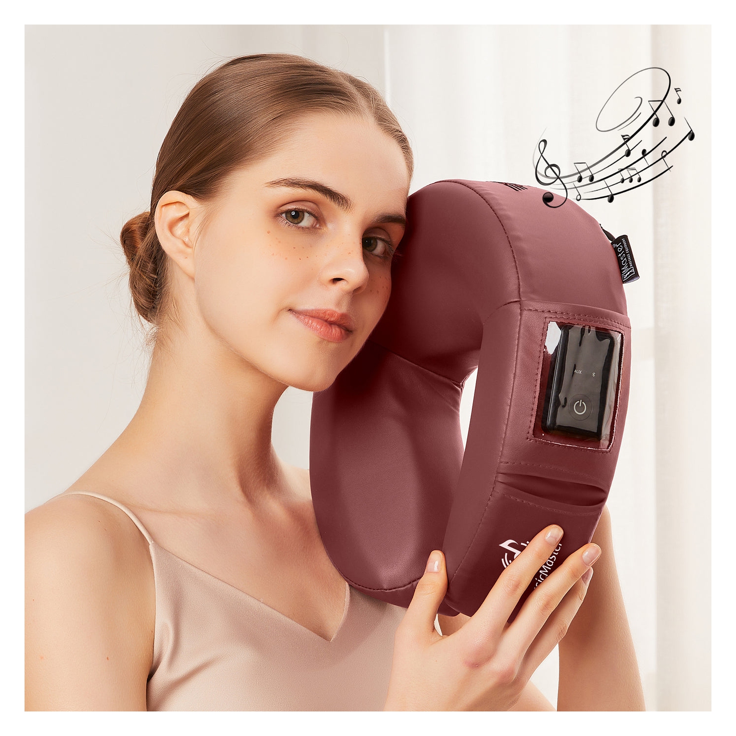 Master Massage MusicMaster Crescent Round High Fidelity Sound Face Cradle Cushion- Bluetooth Massage Pillow forFace Down Resting- Ultra Soft Massage