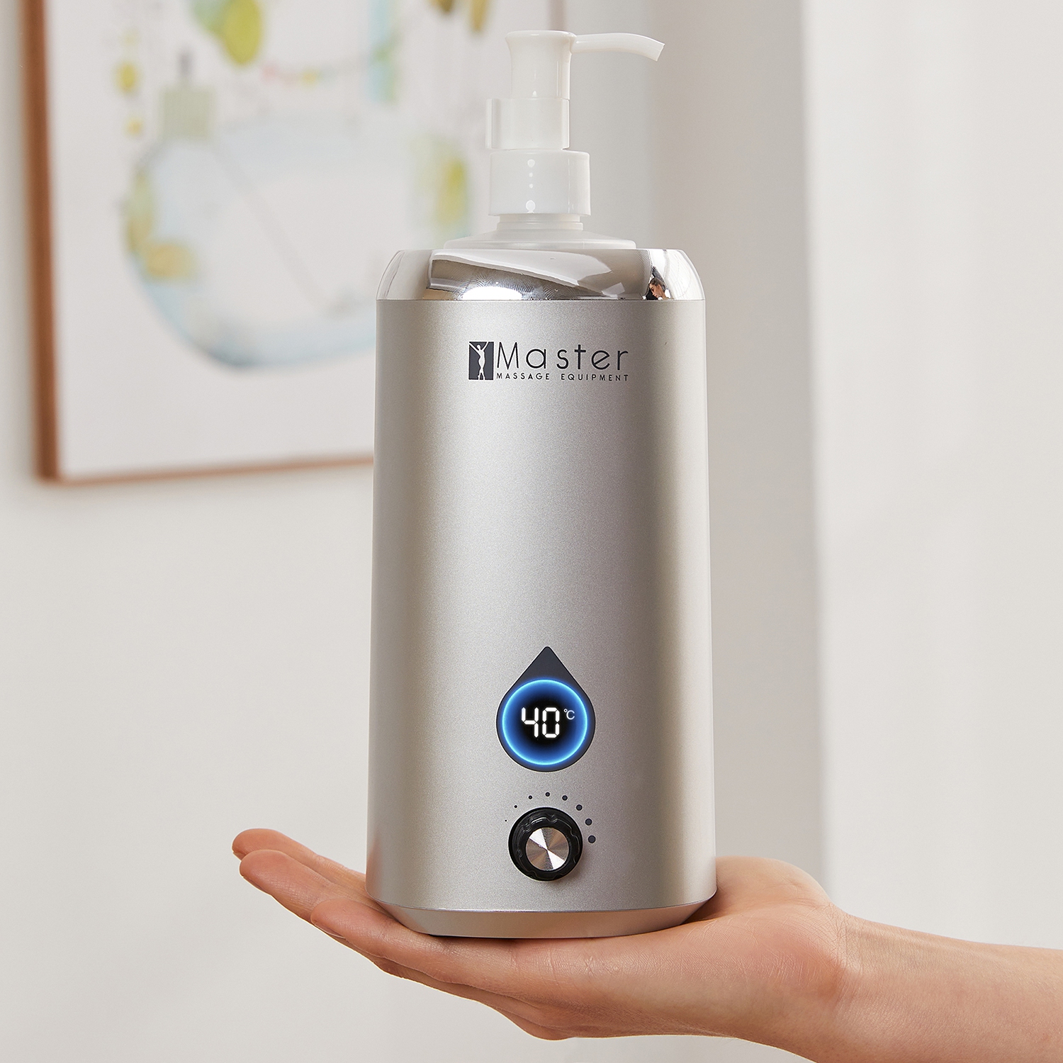 Master Massage Single Bottle Oil Warmer for Massage Therapy & Personal Use- Quick Oil & Lotion Warmer Heats up to 140°F- Sleek, Modern Design