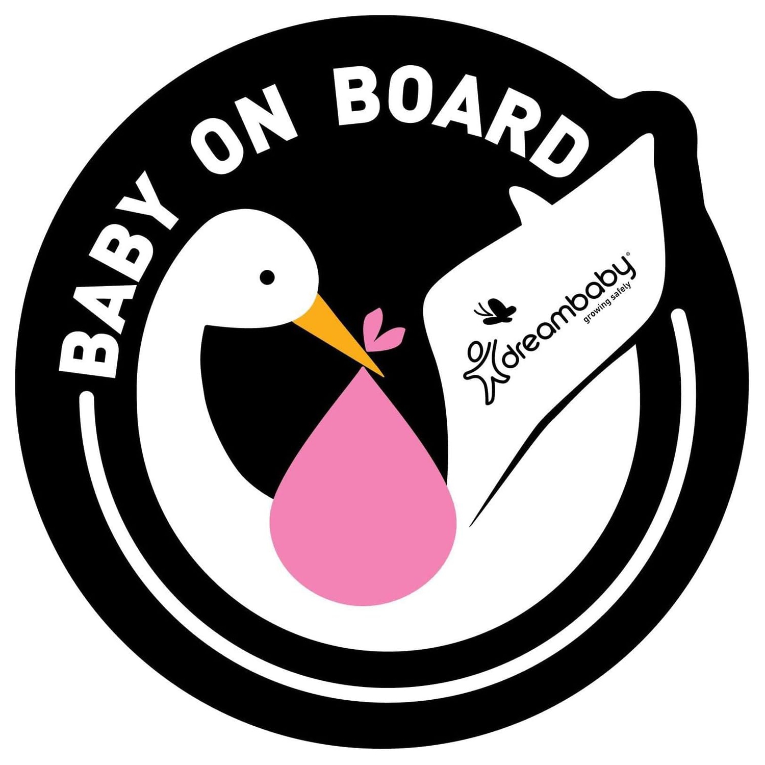 Crochet adhésif Baby on Board de Dreambaby, rose, 2 unités