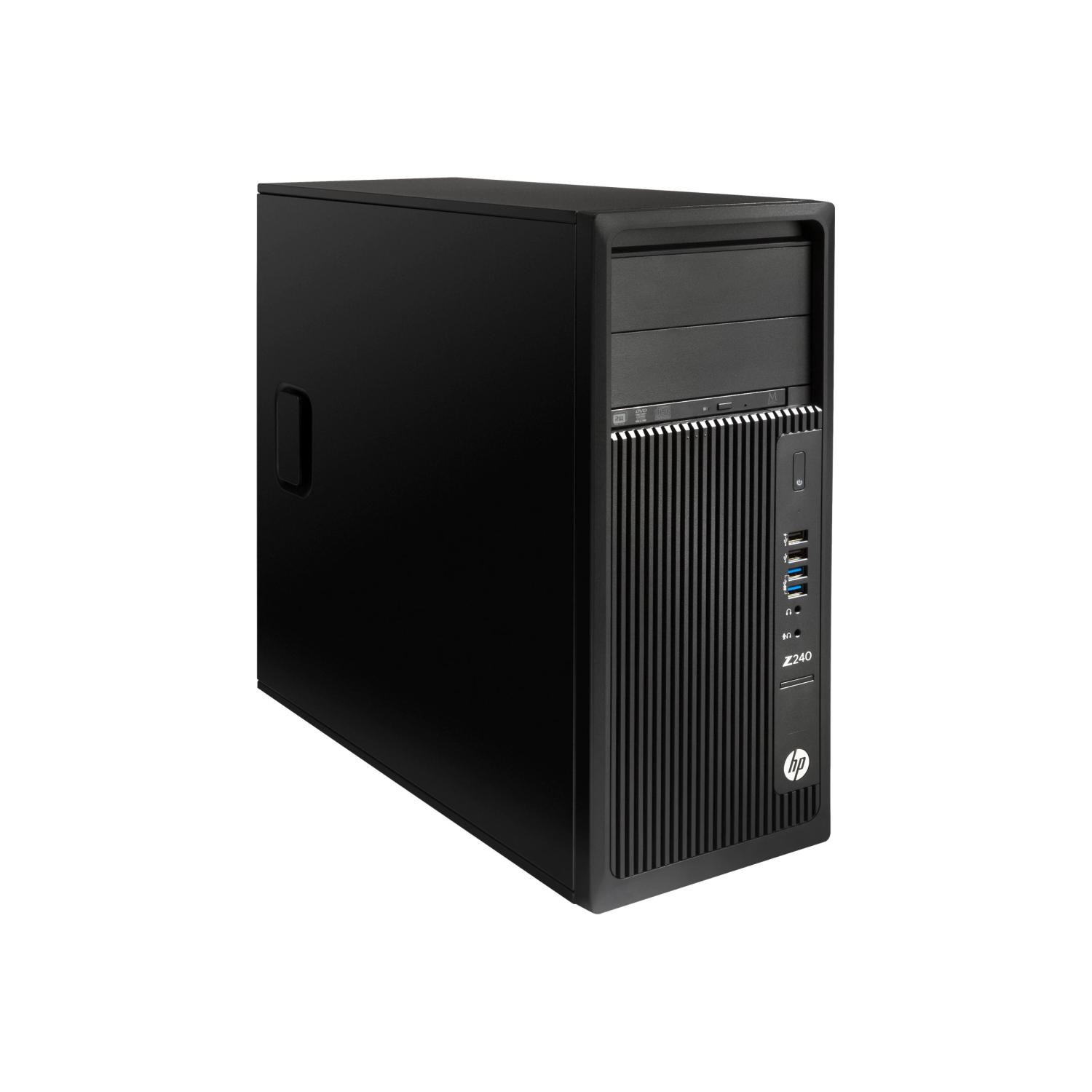 Refurbished HP WORKSTATION Z240, Tower NVIDIA K2200, Xeon E3-1230V5, 16GB, 256GB PCIe, 2 Years Warranty, 100182-20441