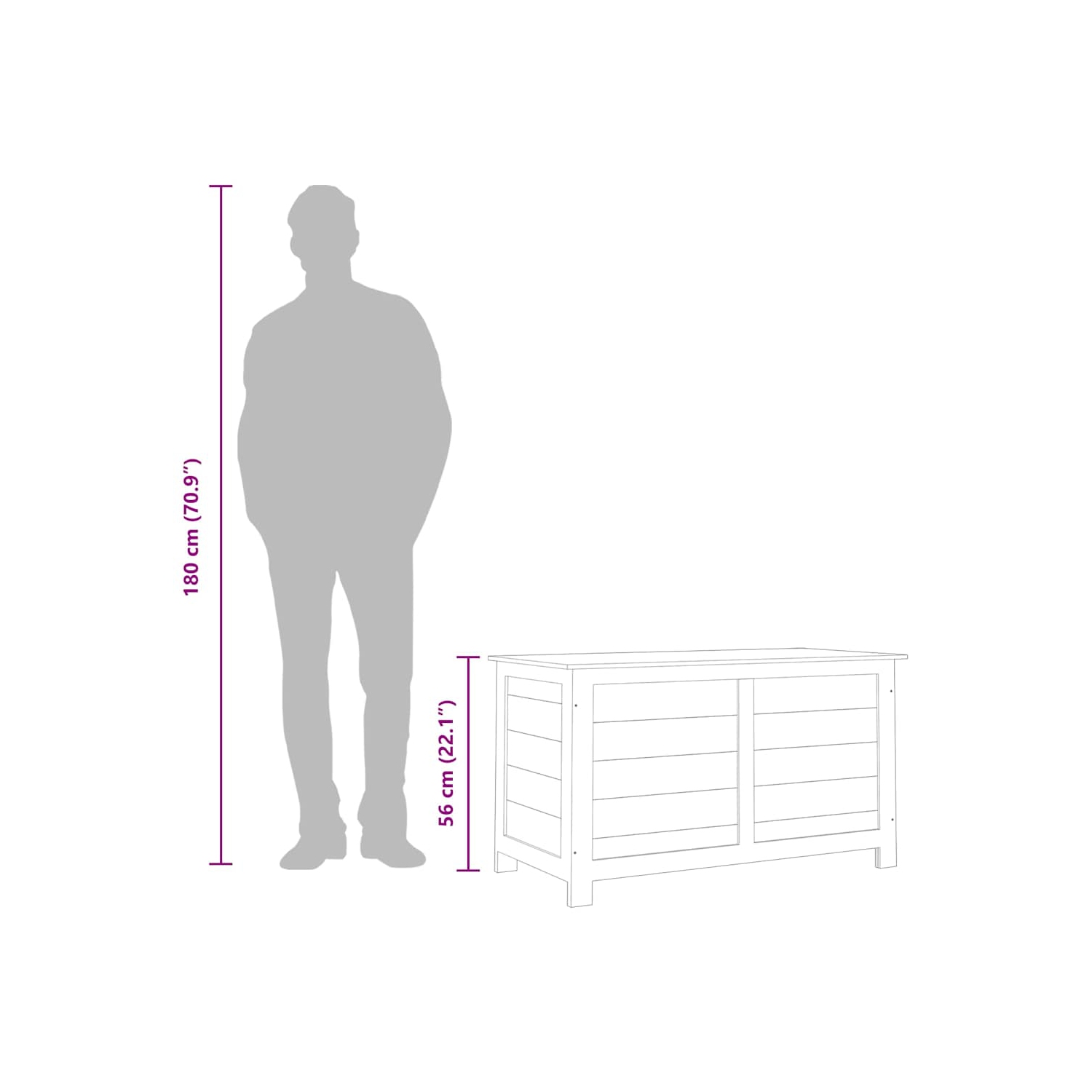 vidaXL Outdoor Cushion Box Anthracite 100x50x56 cm Solid Wood Fir