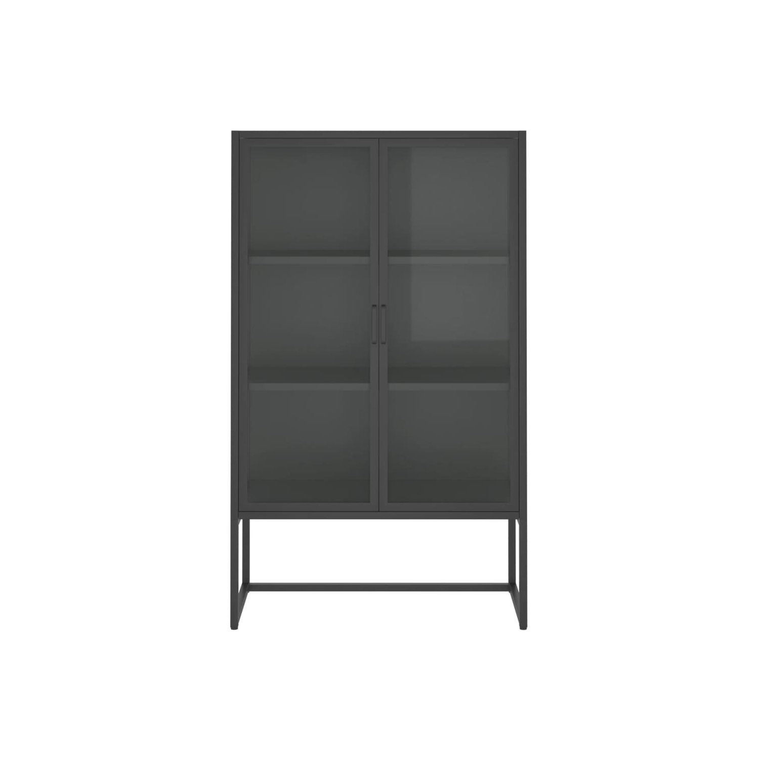 vidaXL Highboard Anthracite 80x35x135 cm Steel and Tempered Glass