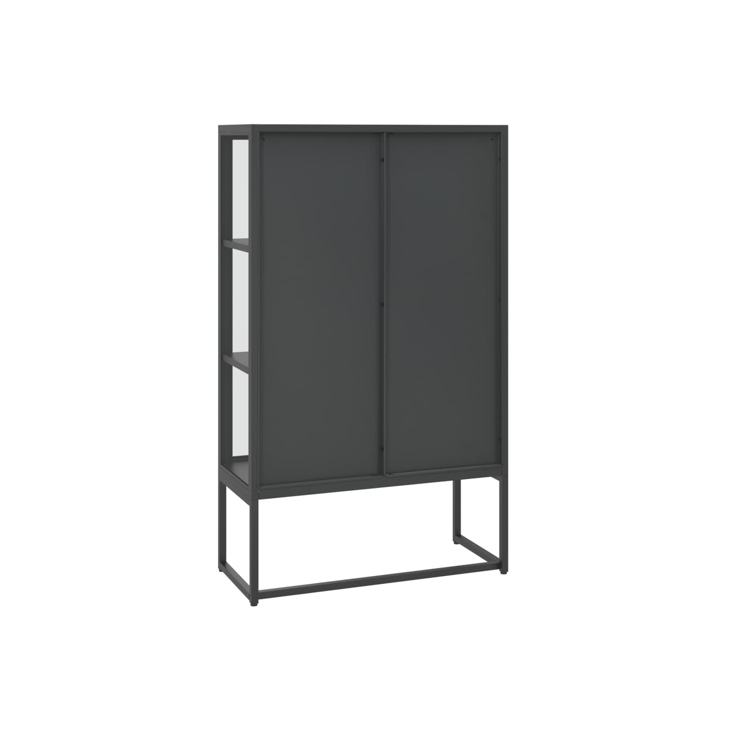 vidaXL Highboard Anthracite 80x35x135 cm Steel and Tempered Glass
