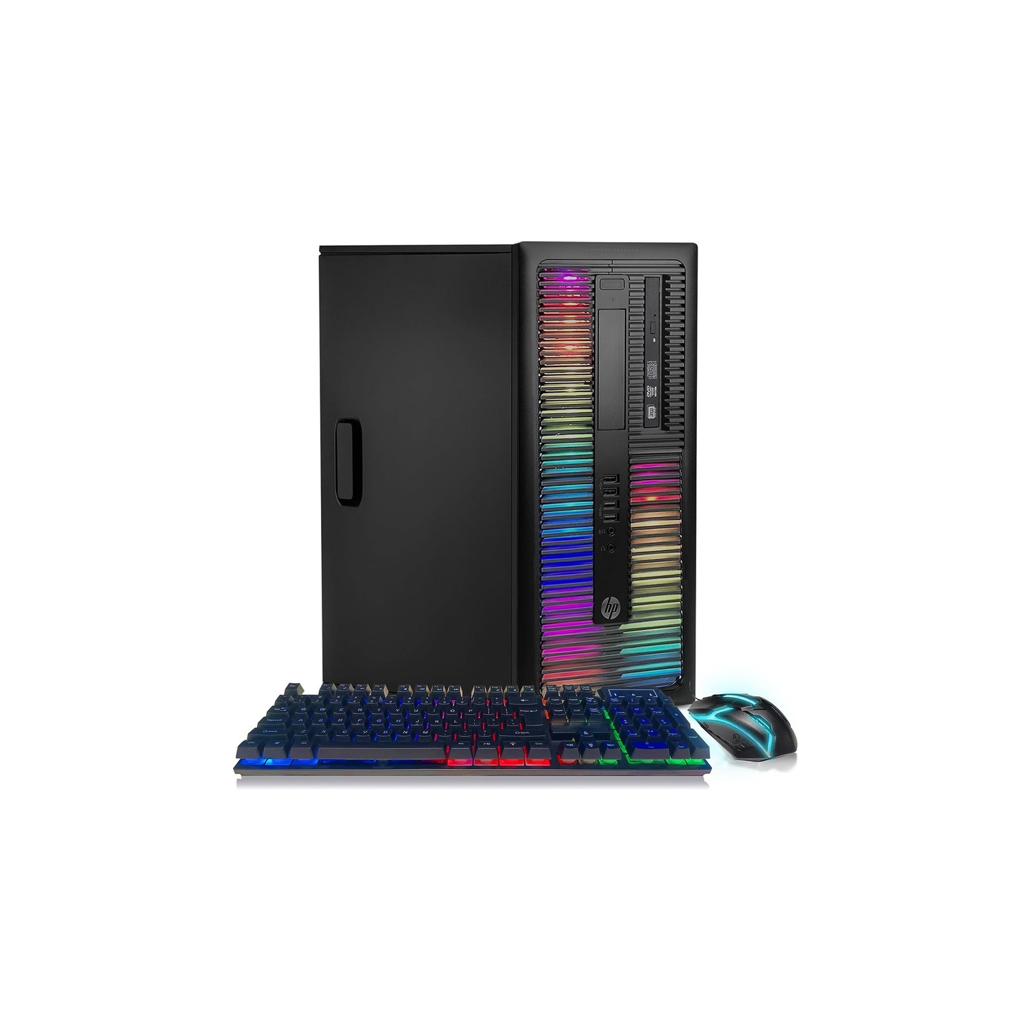 HP RGB Gaming Desktop Computer, Intel Quad Core I5 up to 3.6GHz, Radeon RX 550 4G, 16GB Ram, 1T SSD, RGB Keyboard & Mouse, 600M WiFi & BT 5.0, W10P64 - Refurbished Excellent