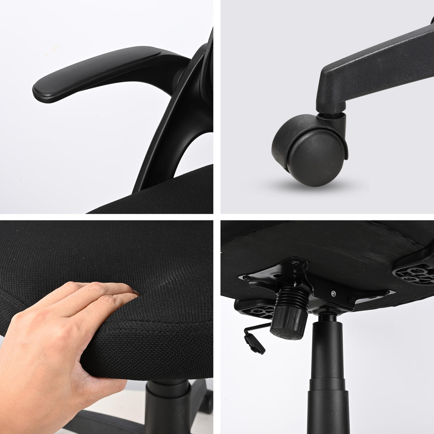 Office Chair with Flip-up Armrests, Swivel Desk Chair Task Chair for Home Conference Room, Black