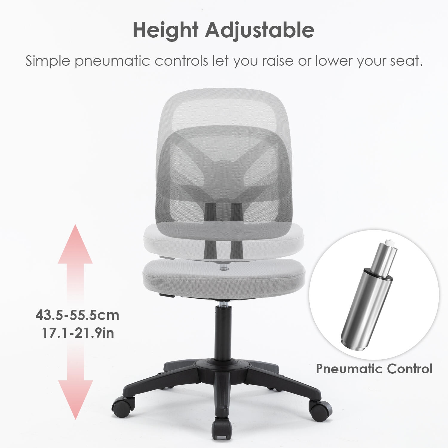 Ergonomic Home Office Chair up to 250lbs ,Computer Chair Desk Chair Height Adjustable Task Chair with 360-Degree Swivel Casters