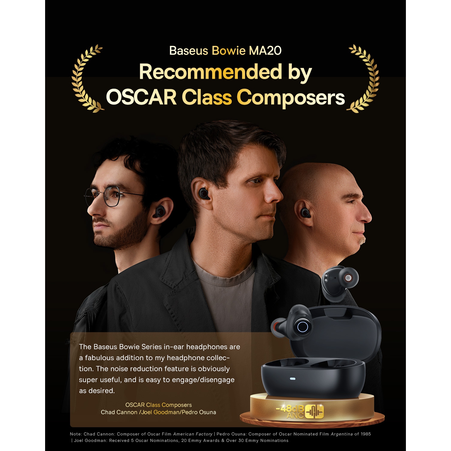 Baseus launched Bowie MA10 -- OSCAR Films Composers' Favorite Earbuds