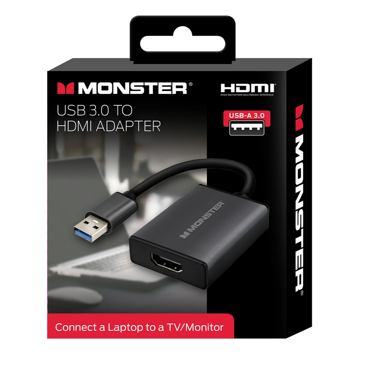 Adaptateur USB 3,0 vers HDMI MHV1-2003-US de Monster, qualité 1080p 2K, connexion à un ordinateur