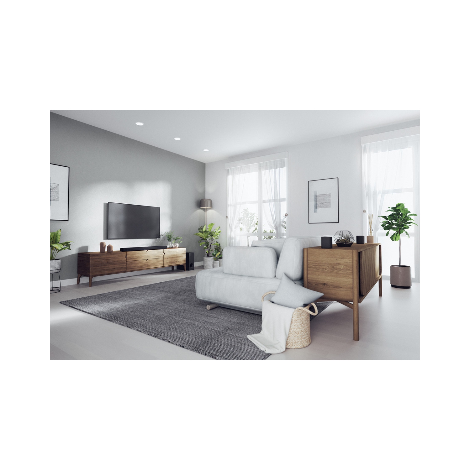 Yamaha - SR-X50ABL DOLBY ATMOS® enabled Sound Bar with wireless subwoofer- Black