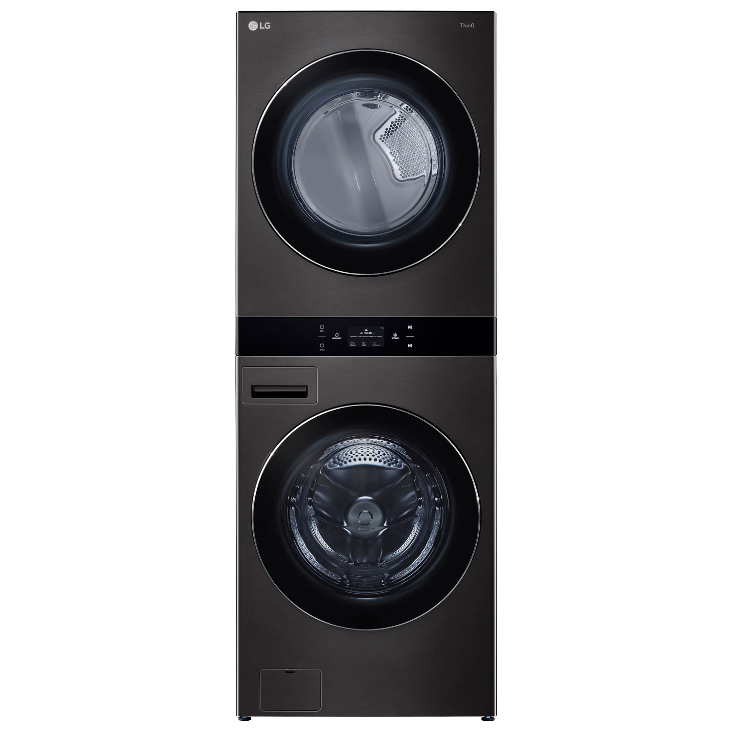 LG WashTower 5.8 Cu. Ft. Electric Washer & 7.4 Cu. Ft. Dryer Combo - Black Stainless